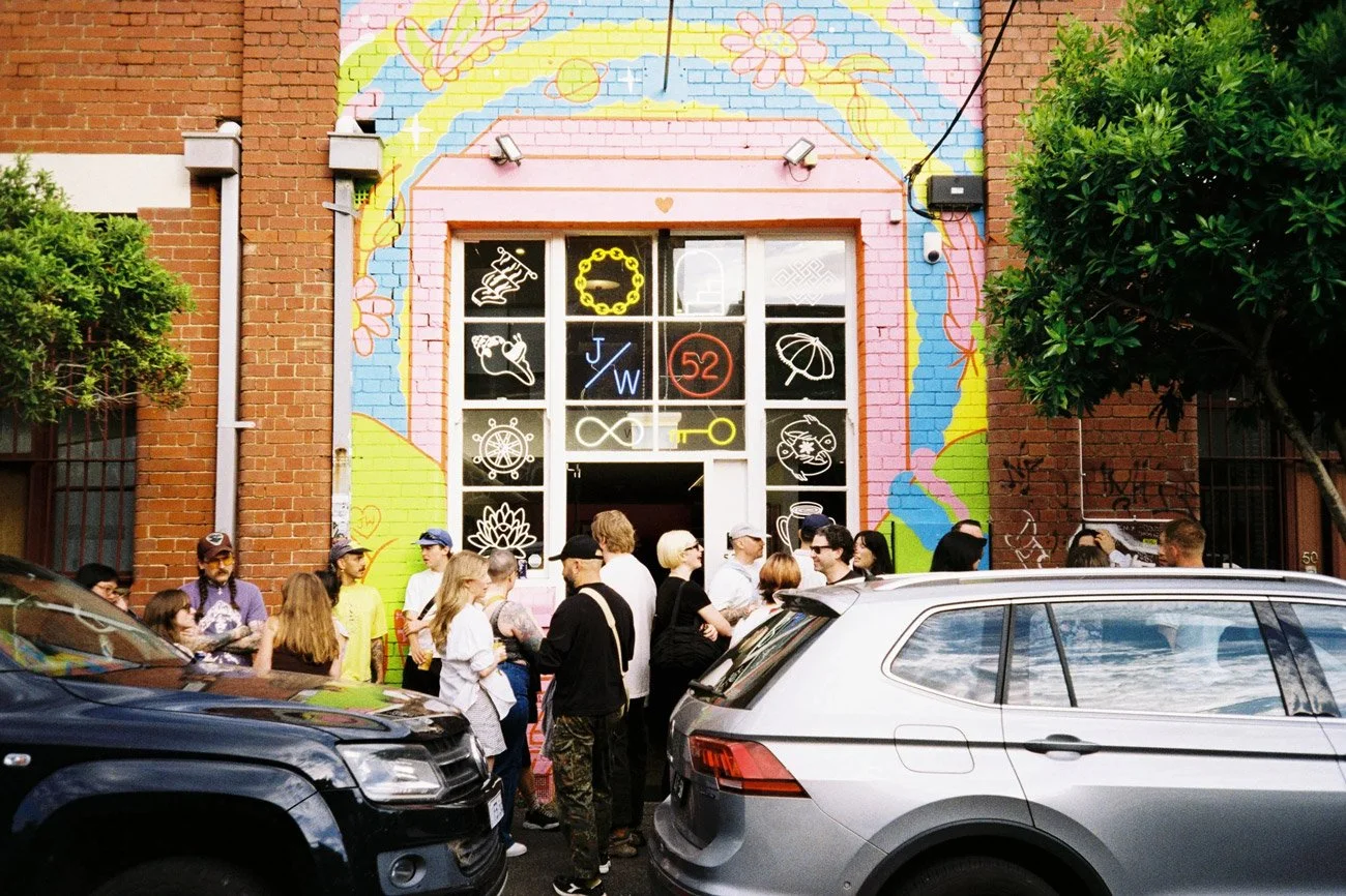 art exhibition opening night for Rhys Viorr Rosetta Group Show
