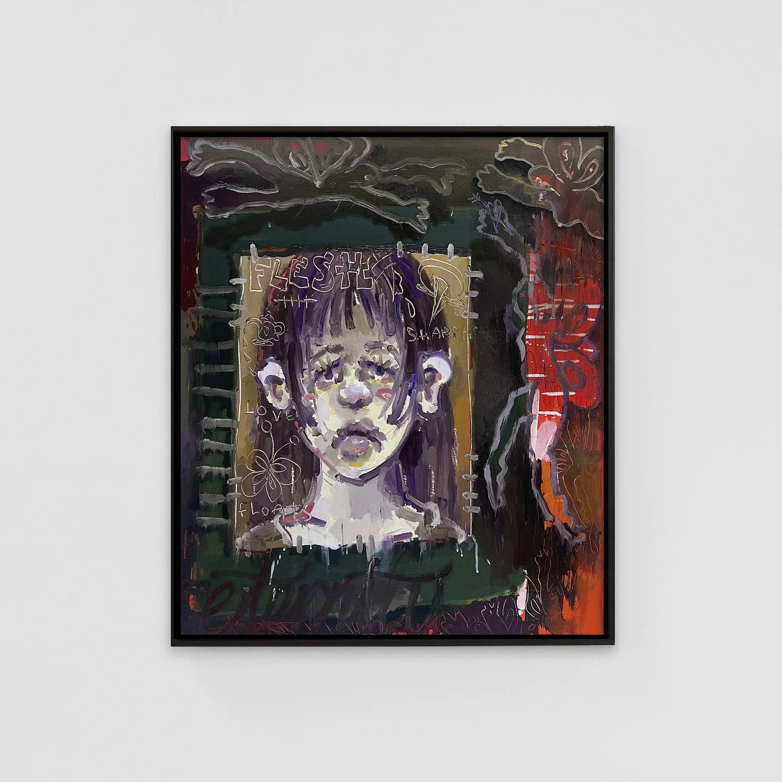 Rhys Viorr Flesh painting made with oil paint on timber canvas in an art exhibition in melbourne australia
