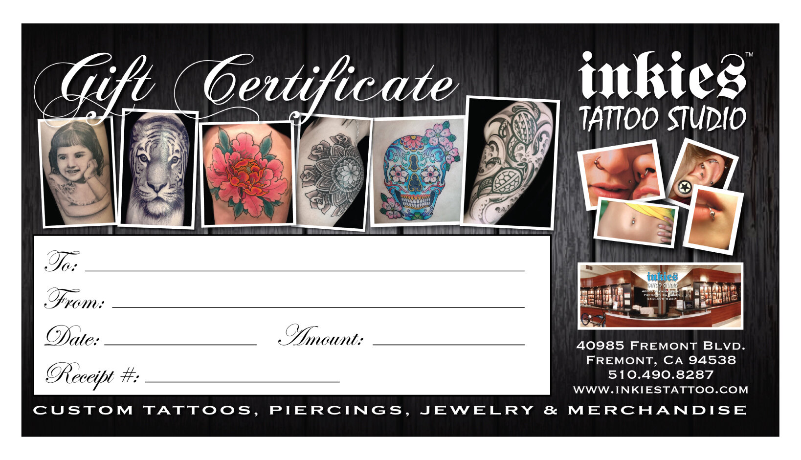 Inkies Gift Card  Inkies Tattoo