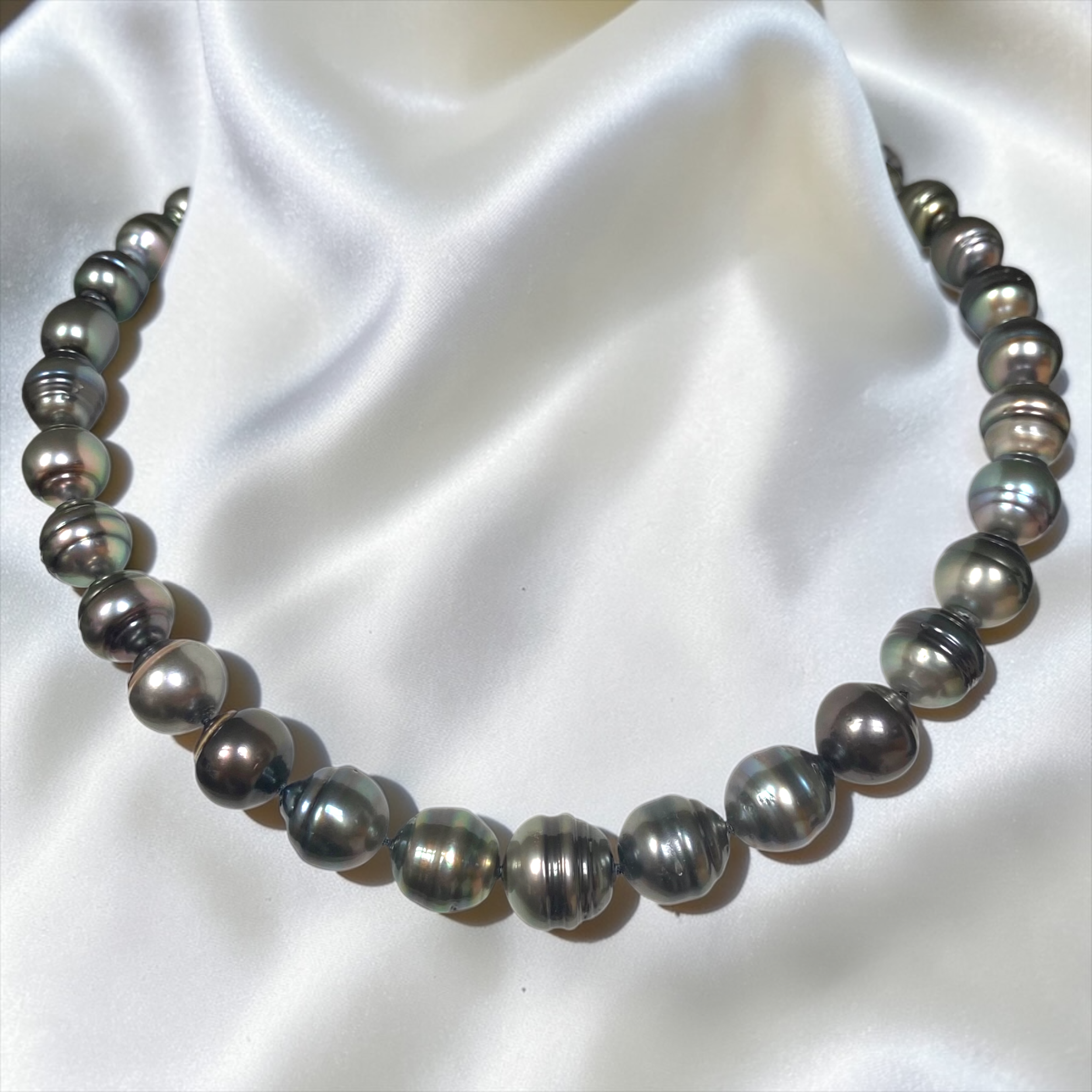 By Danilova, Baroque Dark Peacock Pearl and Turquoise Clasp, Necklace