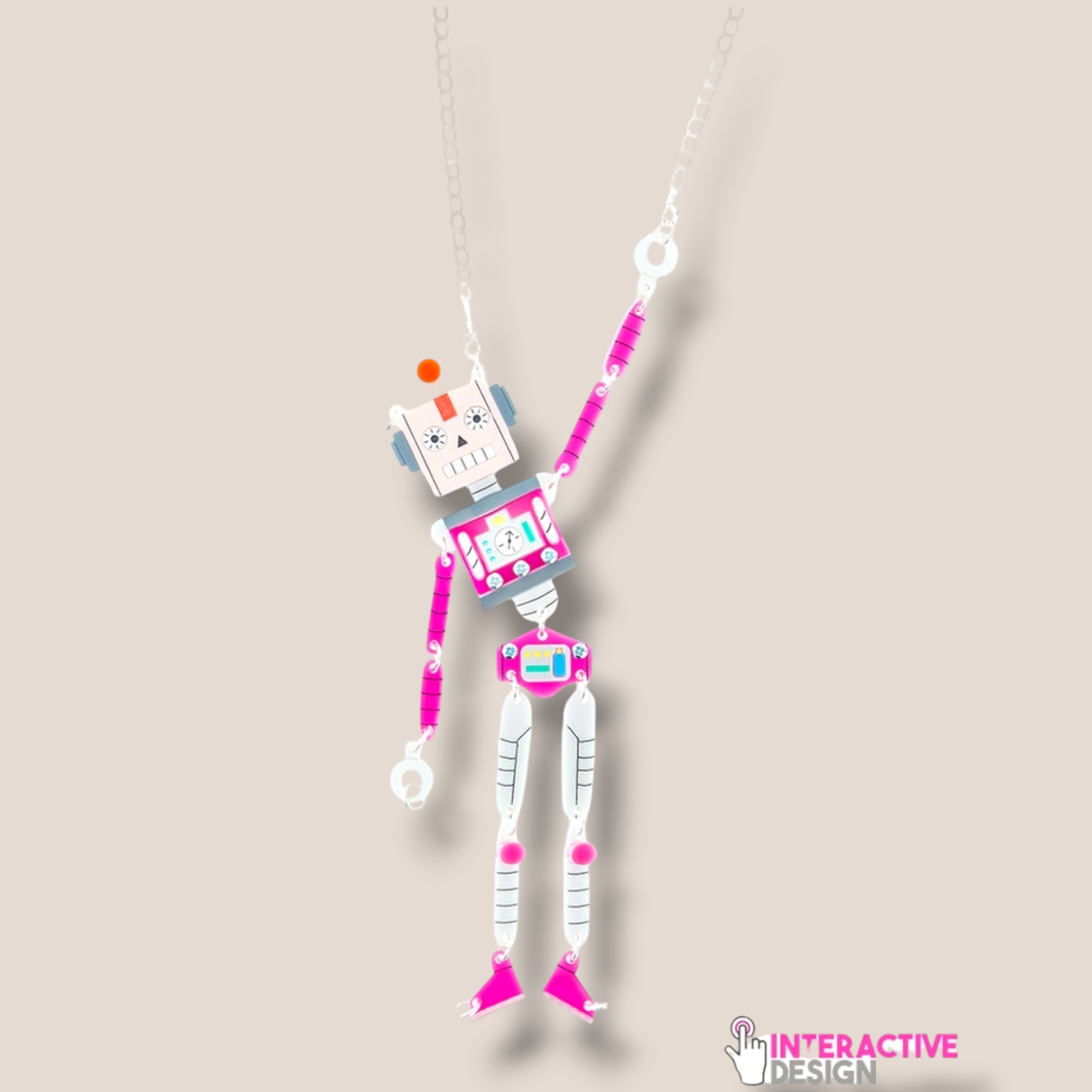 Danilova, La Vidriola, Gears the Robot, Interactive, Acrylic Necklace1.PNG