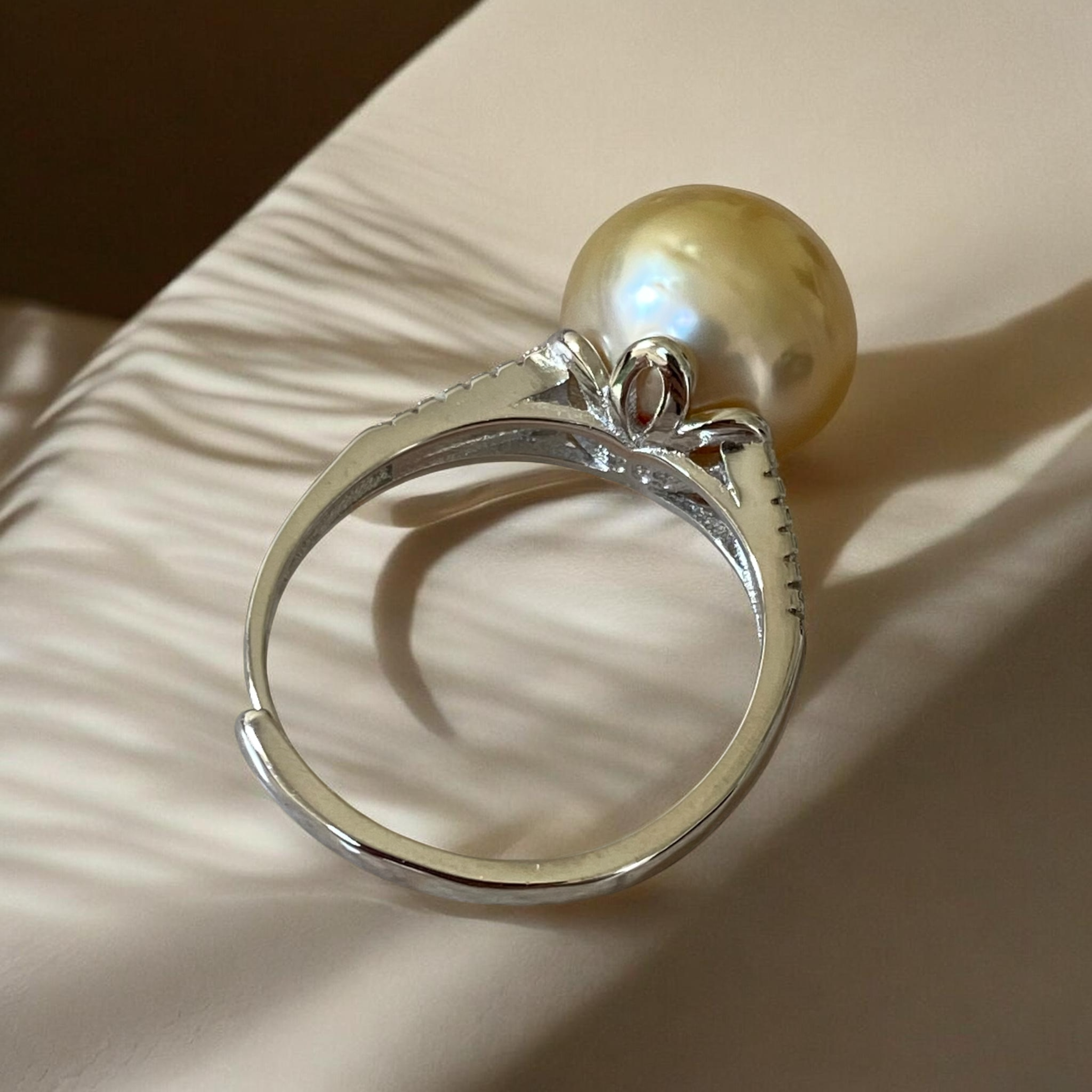 South Sea, Gold Pearl Ring in Split Shank Silver Setting3.PNG