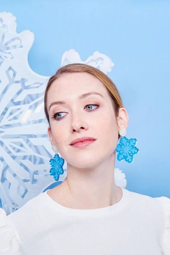 Danilova, La Vidriola, Snowflakes Falling on my Ears, Acrylic Earrings3.jpg