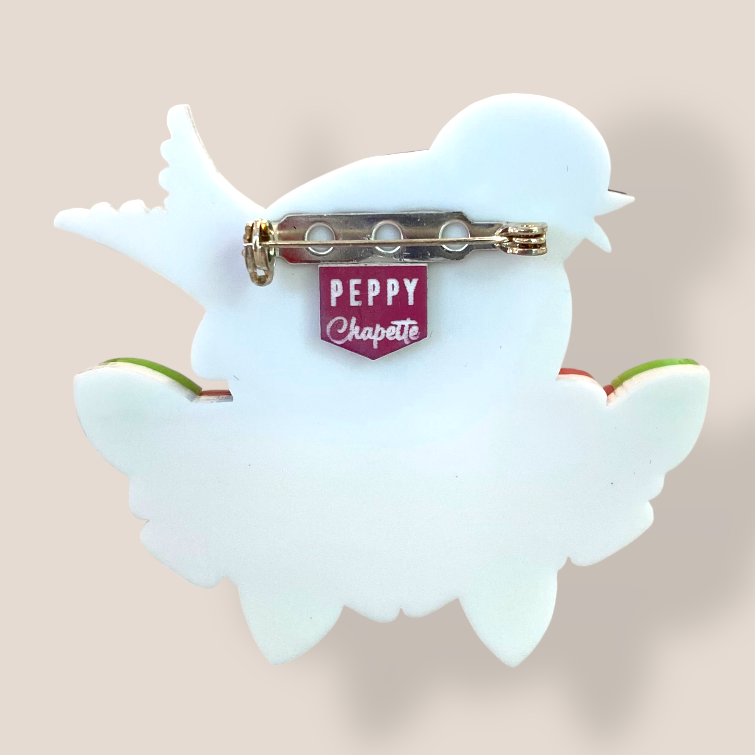 Danilova Jewellery, Peppy Chapette, Blooming Barbara Bluebird (2017) Acrylic Brooch2.png