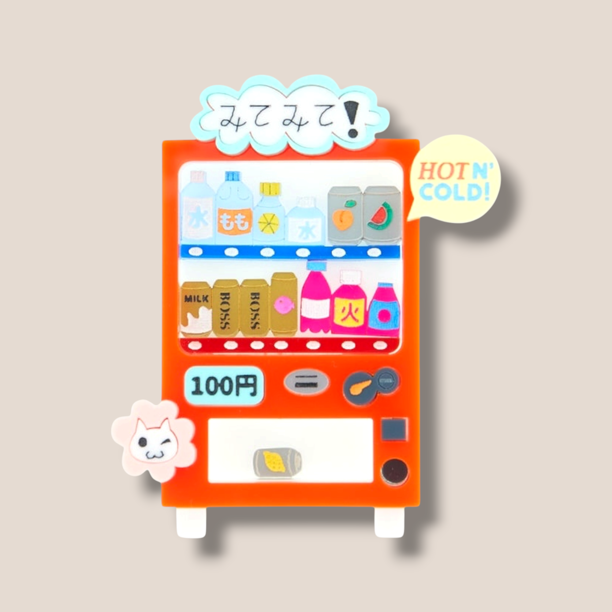 La Vidriola, Yummy Japanese Vending Machine, Acrylic Brooch