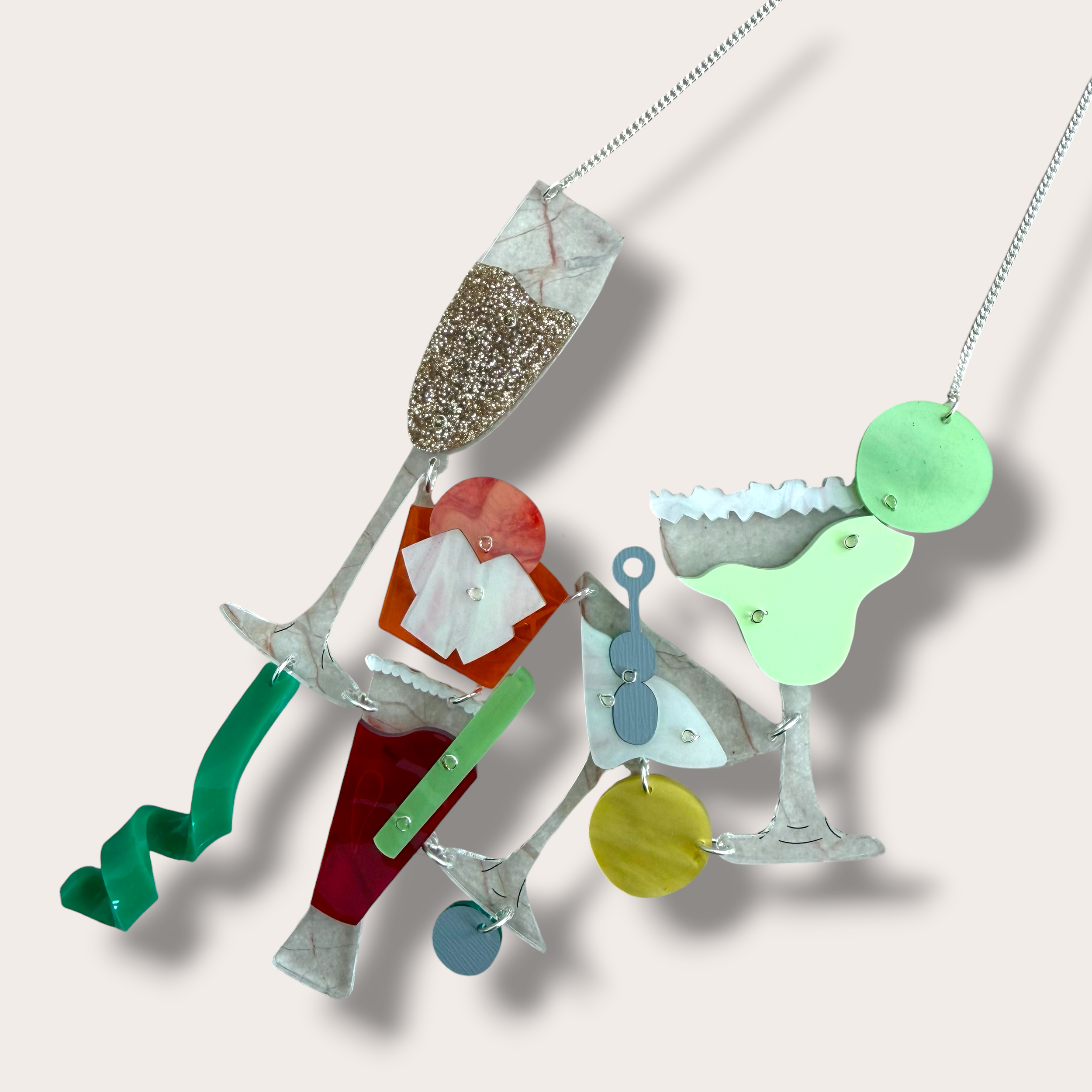 Danilova, La Vidriola, Cheers! Fancy a Cocktail?, Acrylic Necklace3.PNG