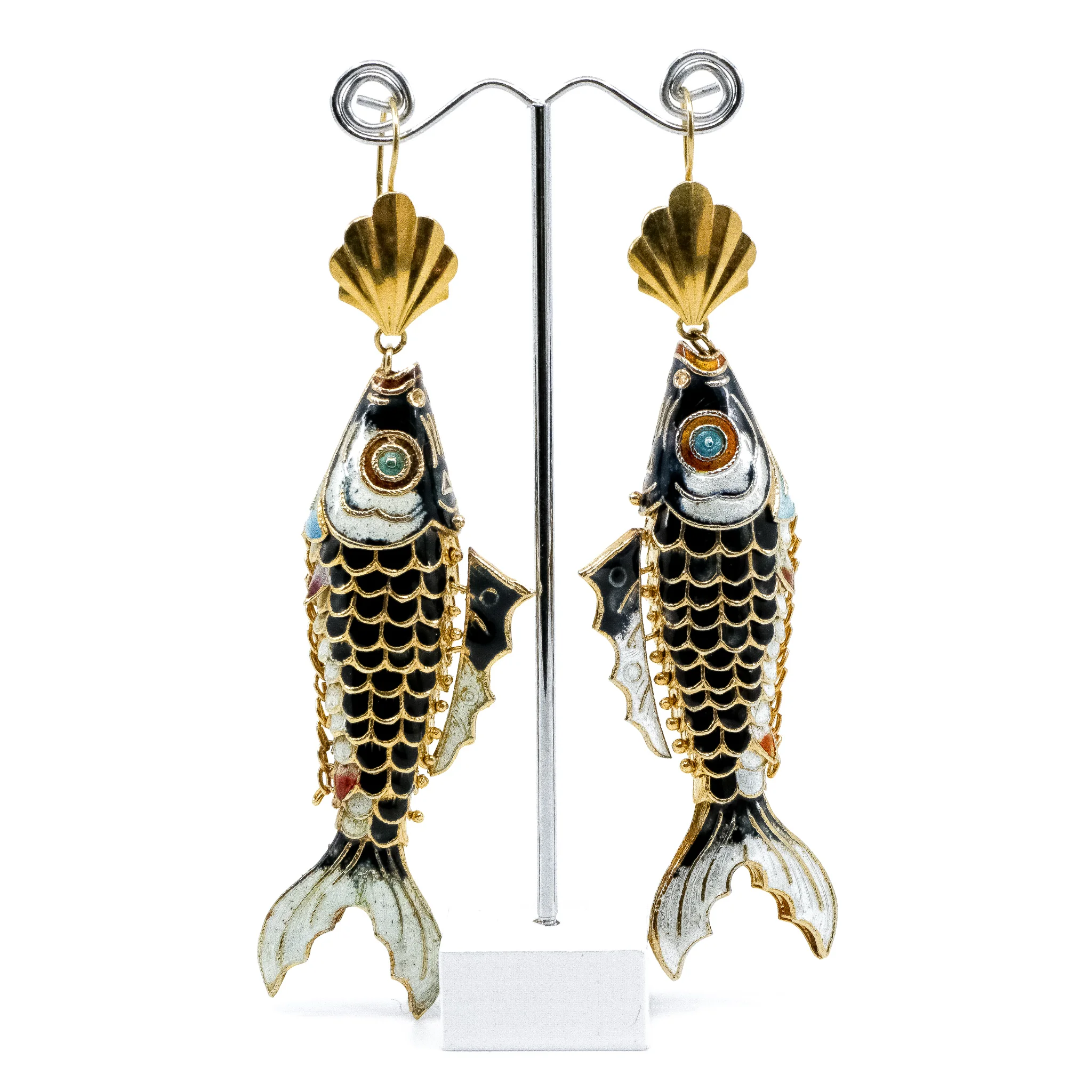 Vintage Chinoiserie Empress Fish Earrings