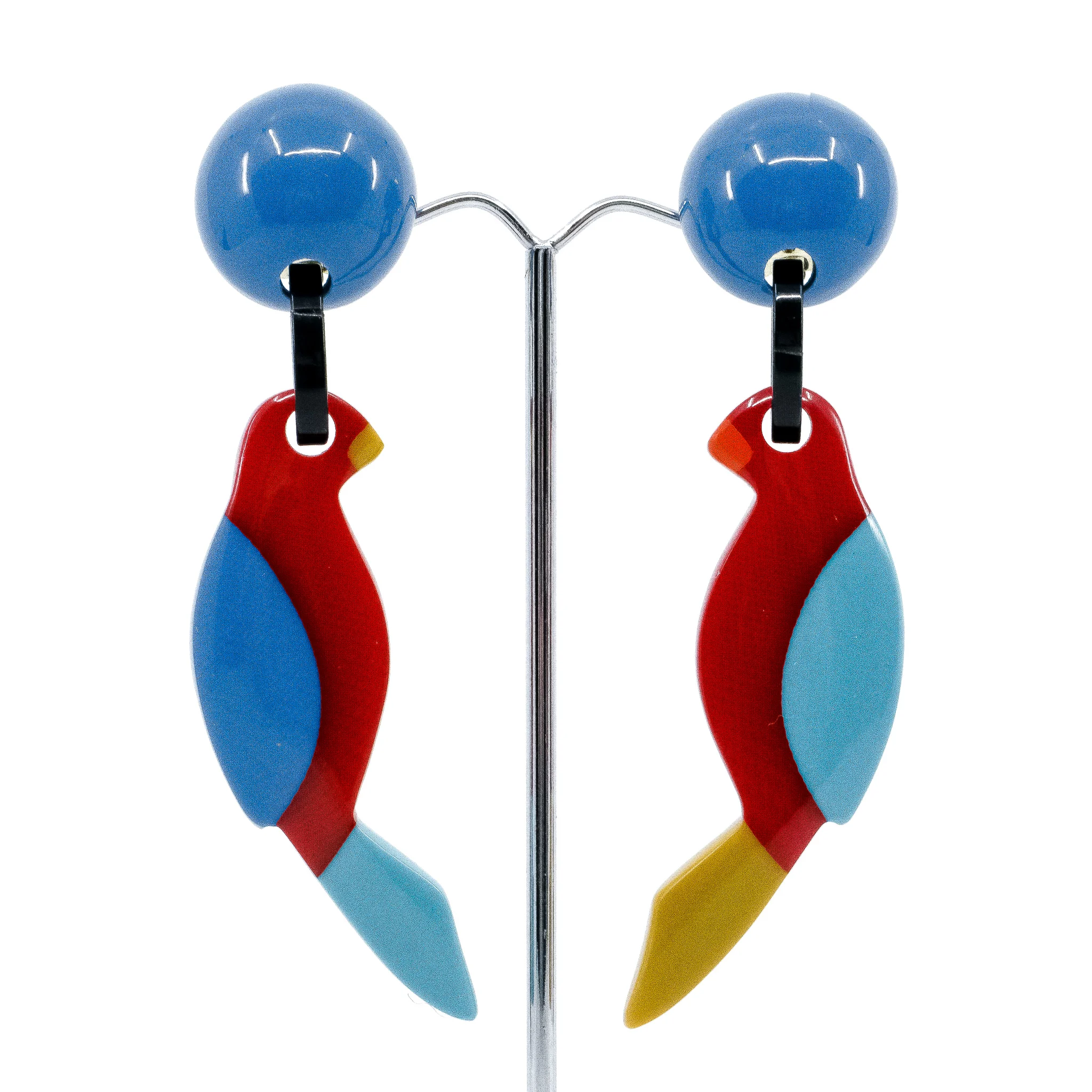 Bakelite Replica Bird Clip-on Earrings