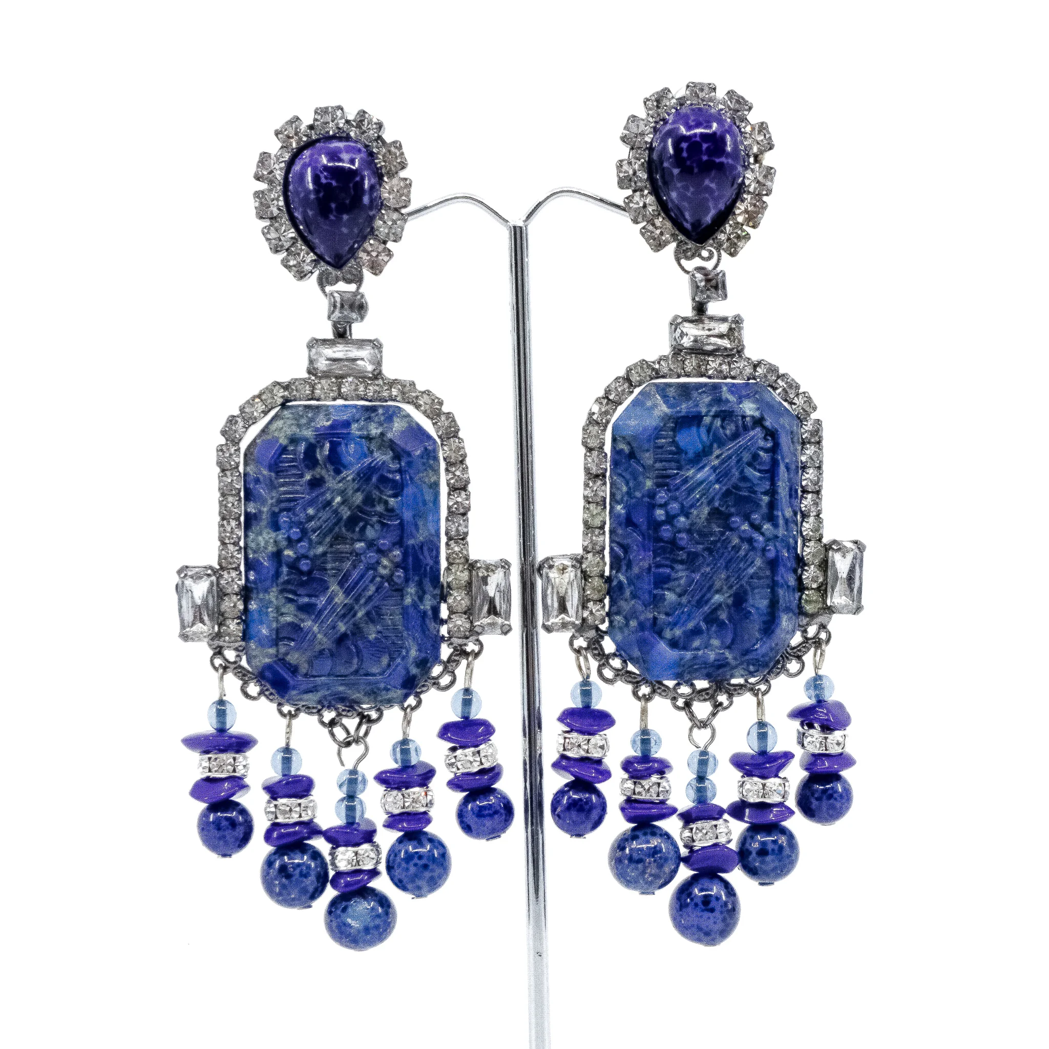Moans Couture Once in a Blue Moon Clip-on Earrings