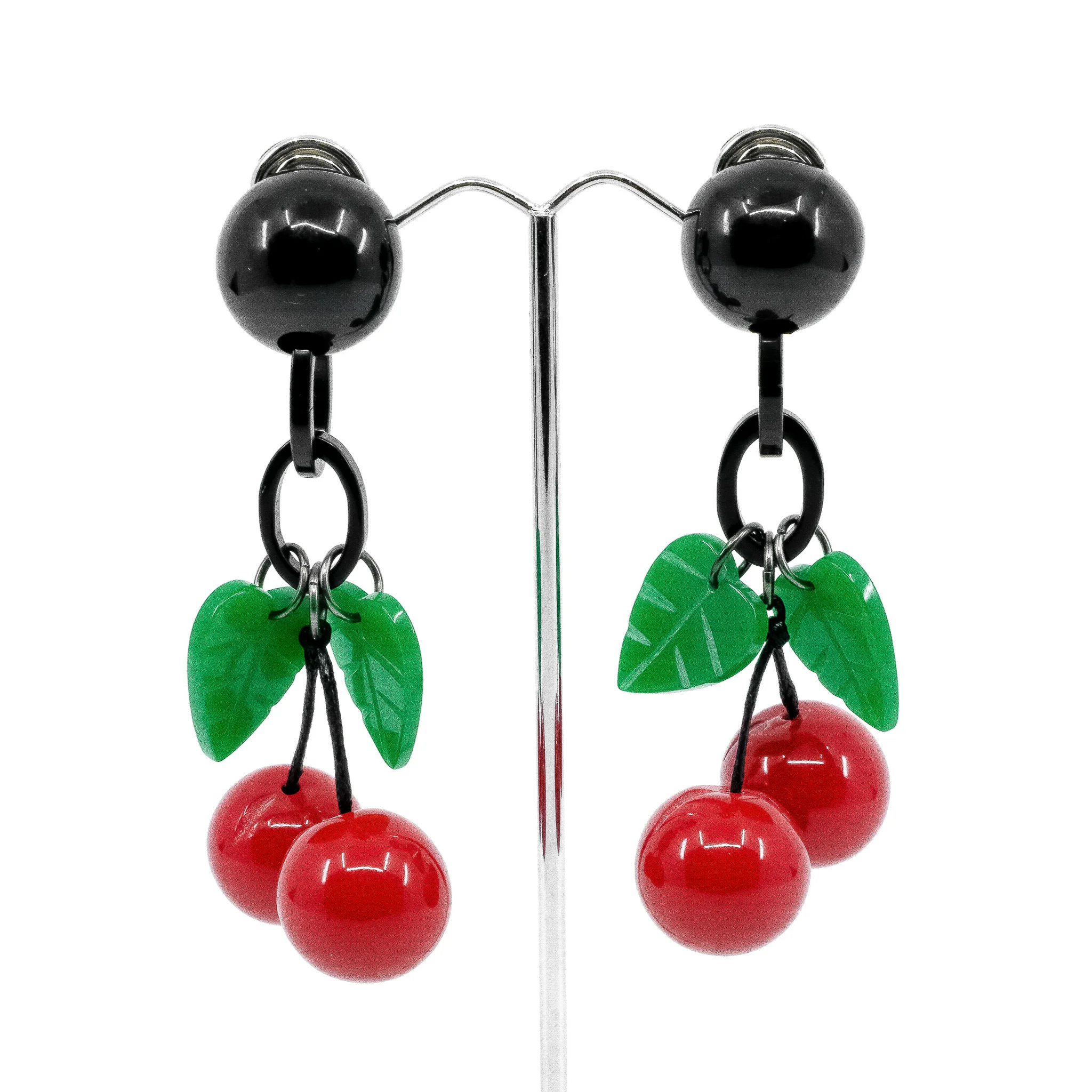 Bakelite Replica Cherry Clip-on Earrings