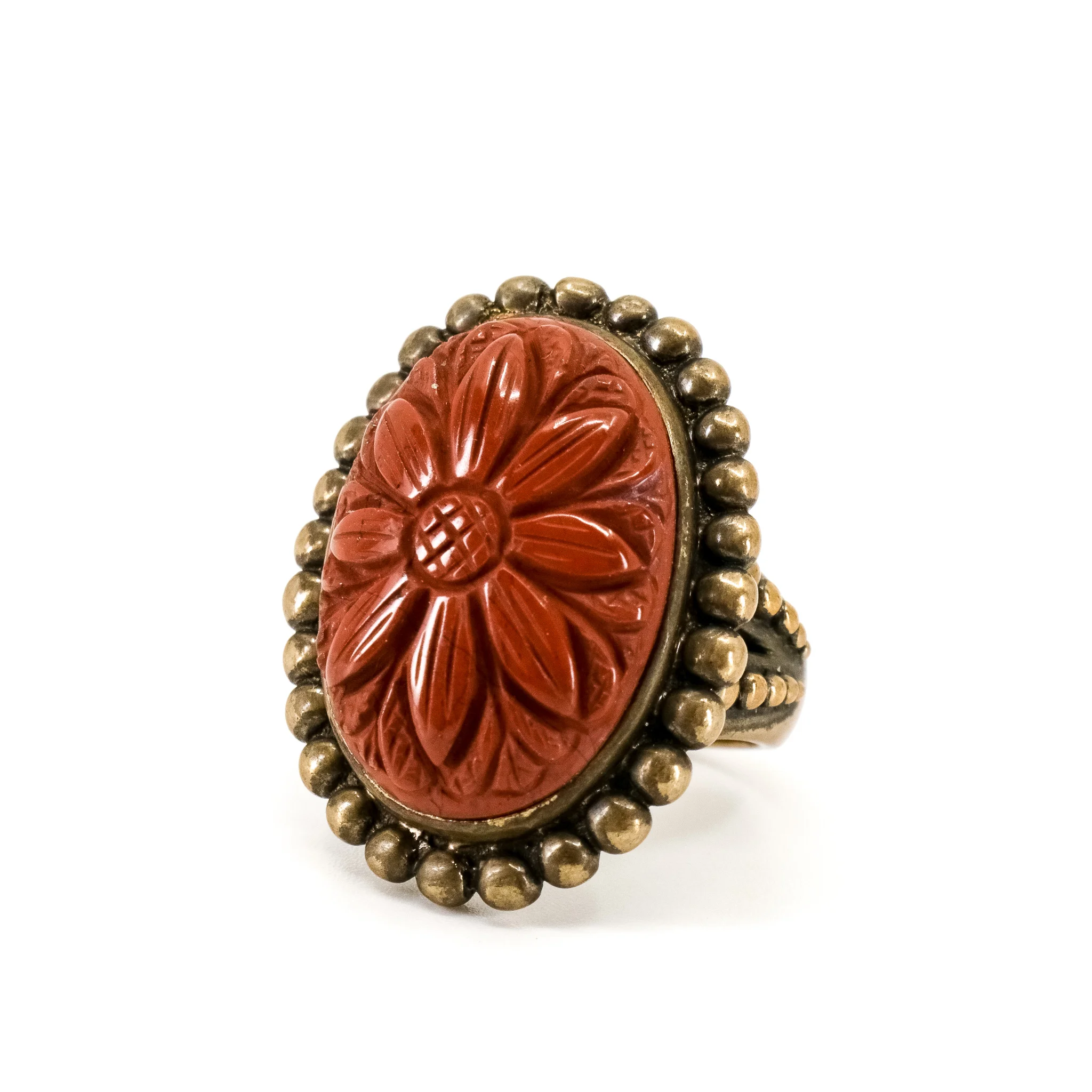 Stephen Dweck Carved Jasper Cocktail Ring