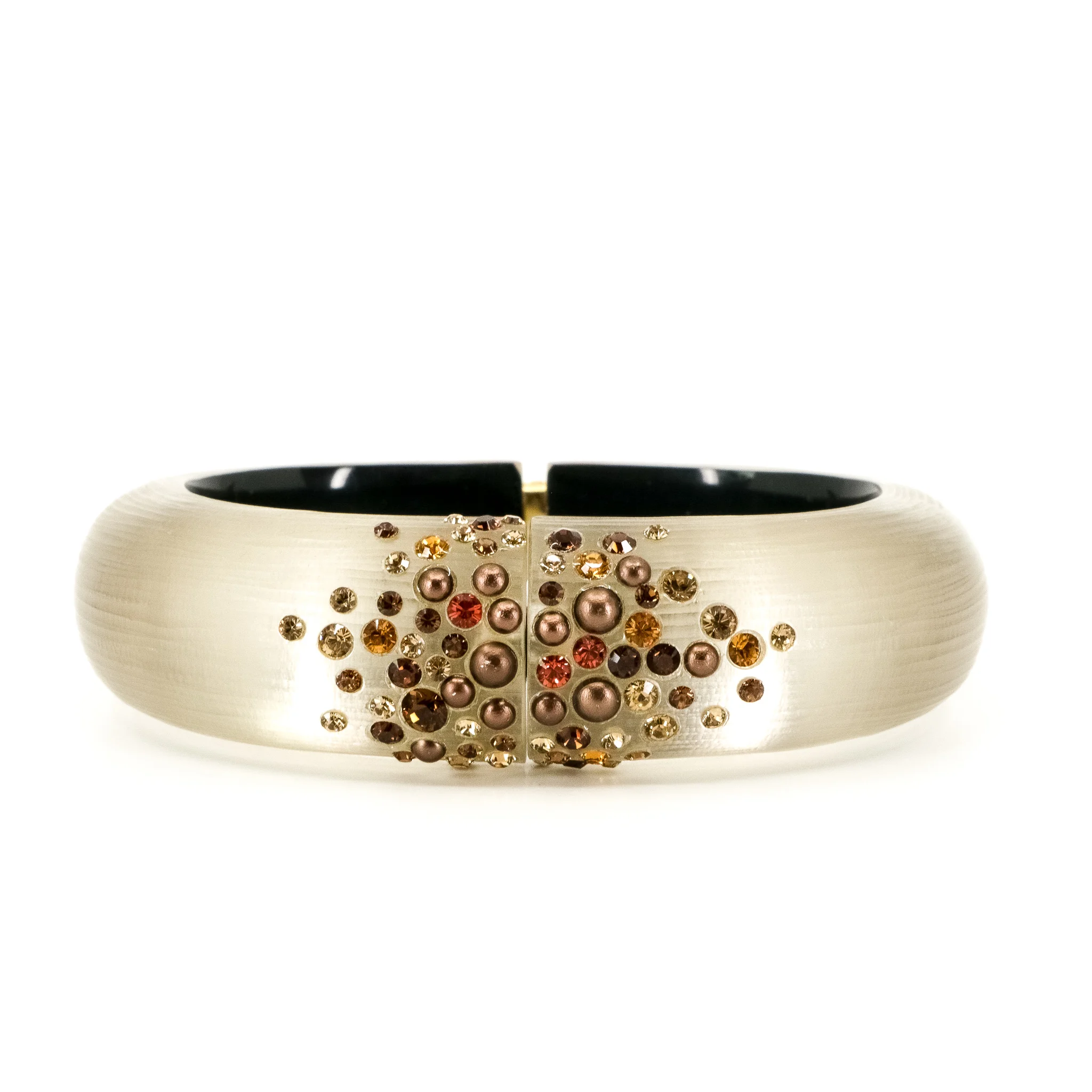 Alexis Bittar Lucite & Crystal Hinged Bangle
