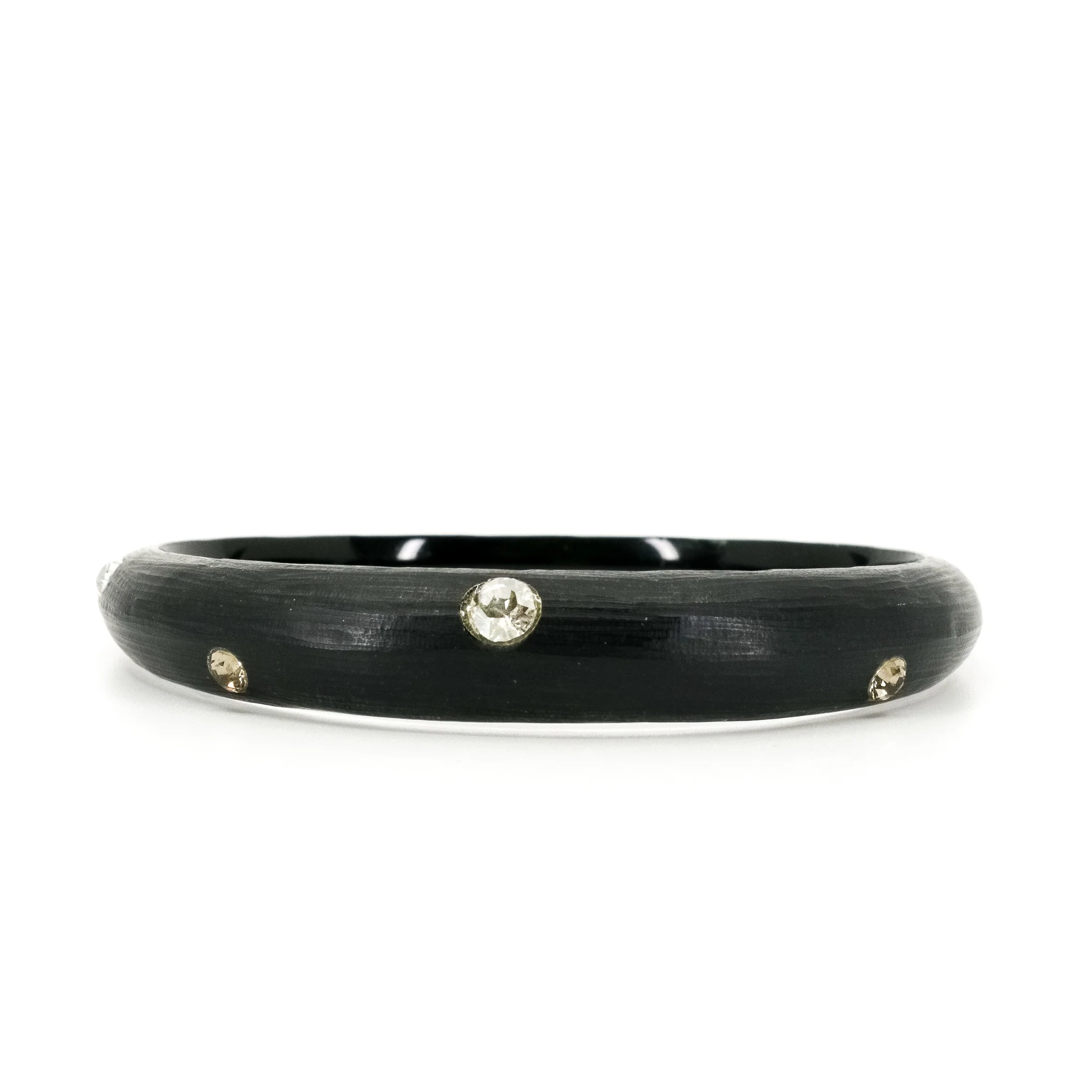 Alexis Bittar Crystal Tapered Bangle in Black