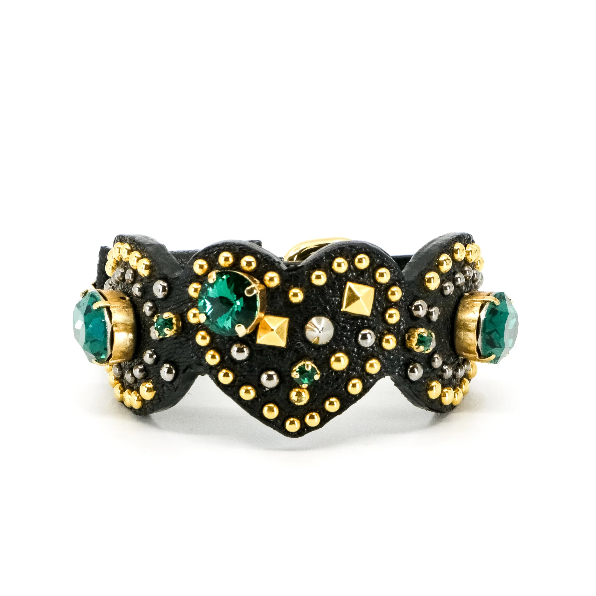 Miu Miu Embellished Leather Bracelet