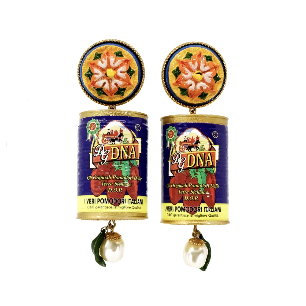 Dolce & Gabbana, Maiolica Barattoli Gold-Plated Earrings
