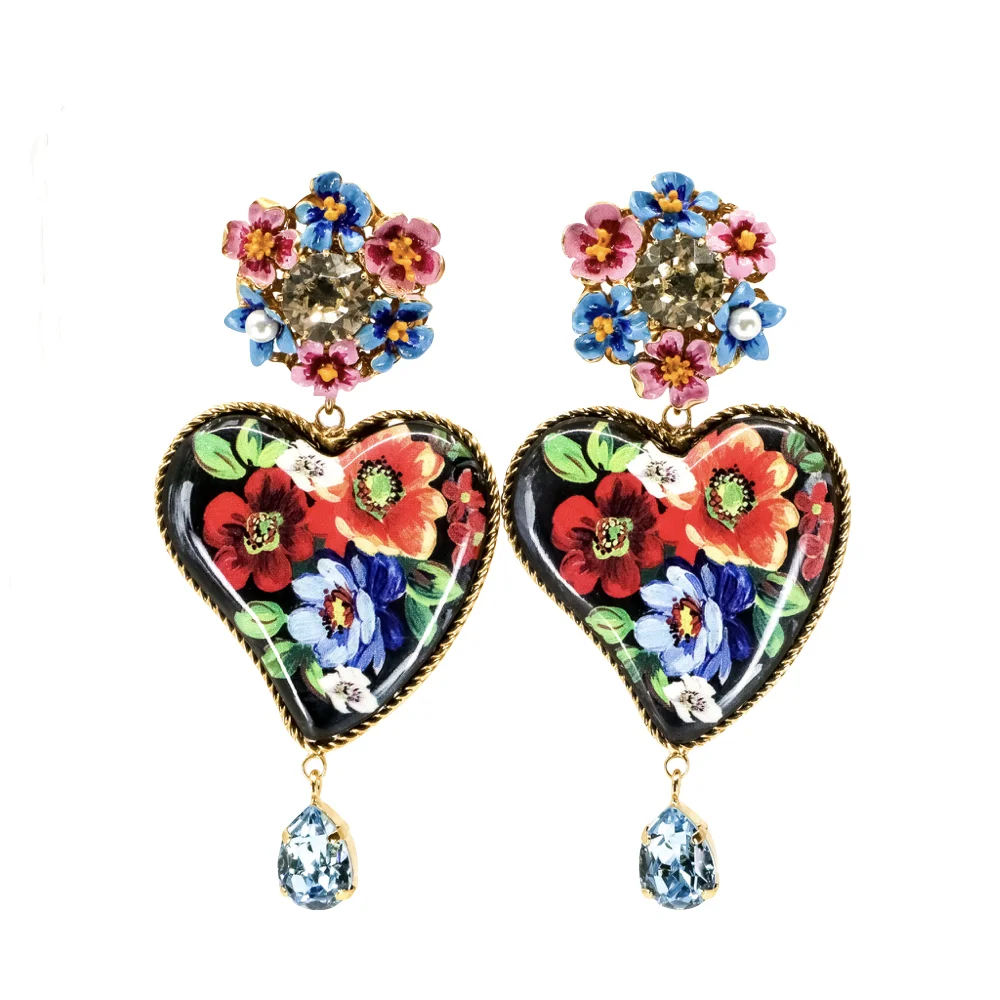 Dolce & Gabbana, Cuori Fiori Earrings