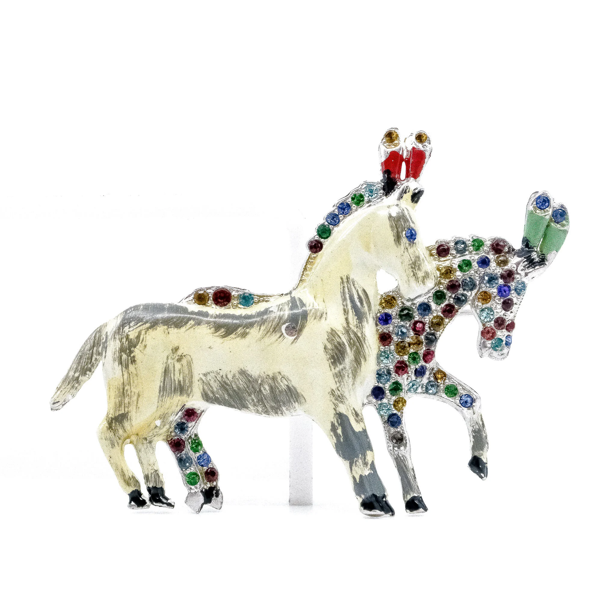 Vintage, Christmas Horses Brooch/Pin