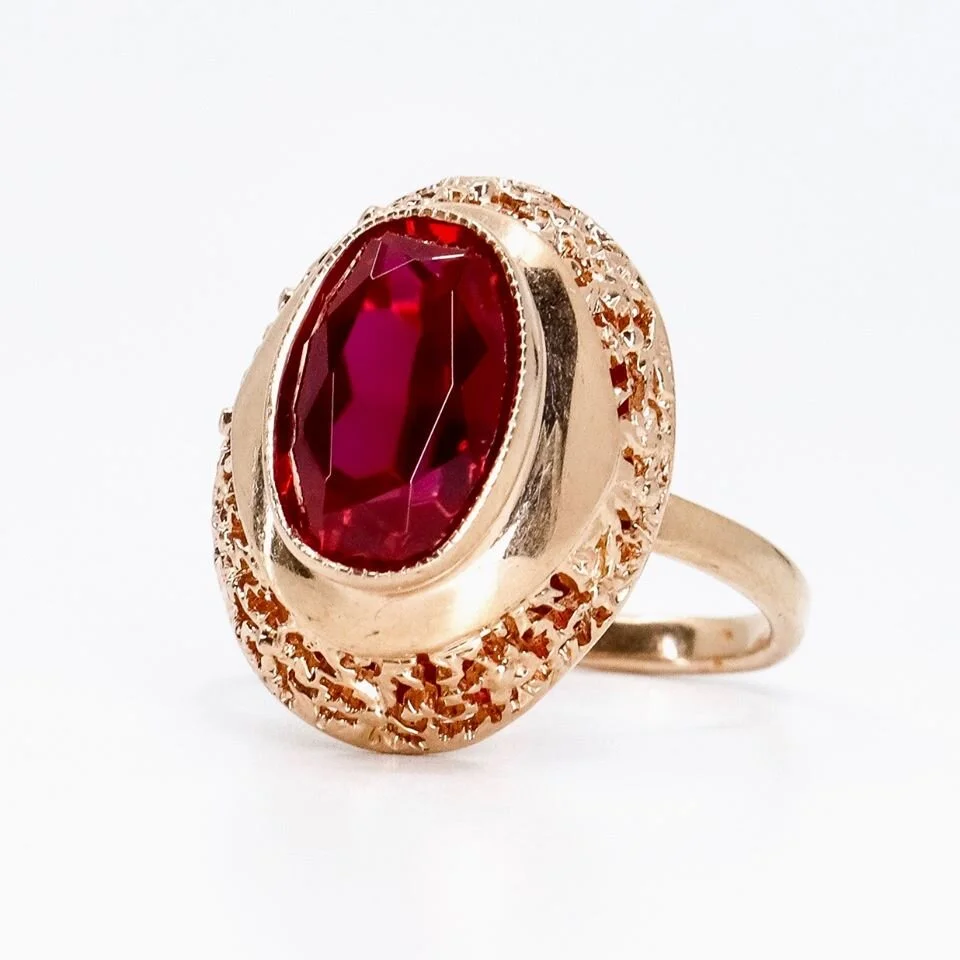 Vintage, Corundum 14K Gold Ring