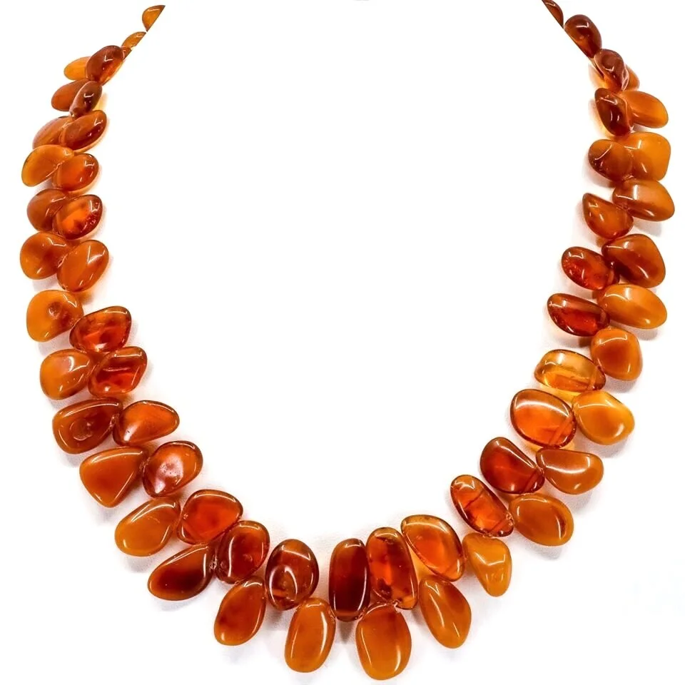 Amber, Sea Buckthorn Design Necklace