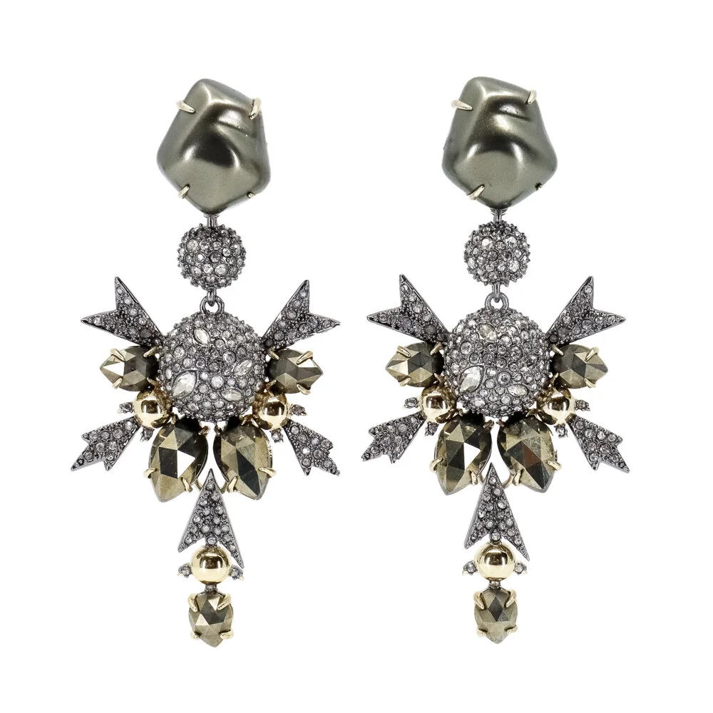 Alexis Bittar, Stellar Gunmetal and Gold-tone, Clip-on Earrings