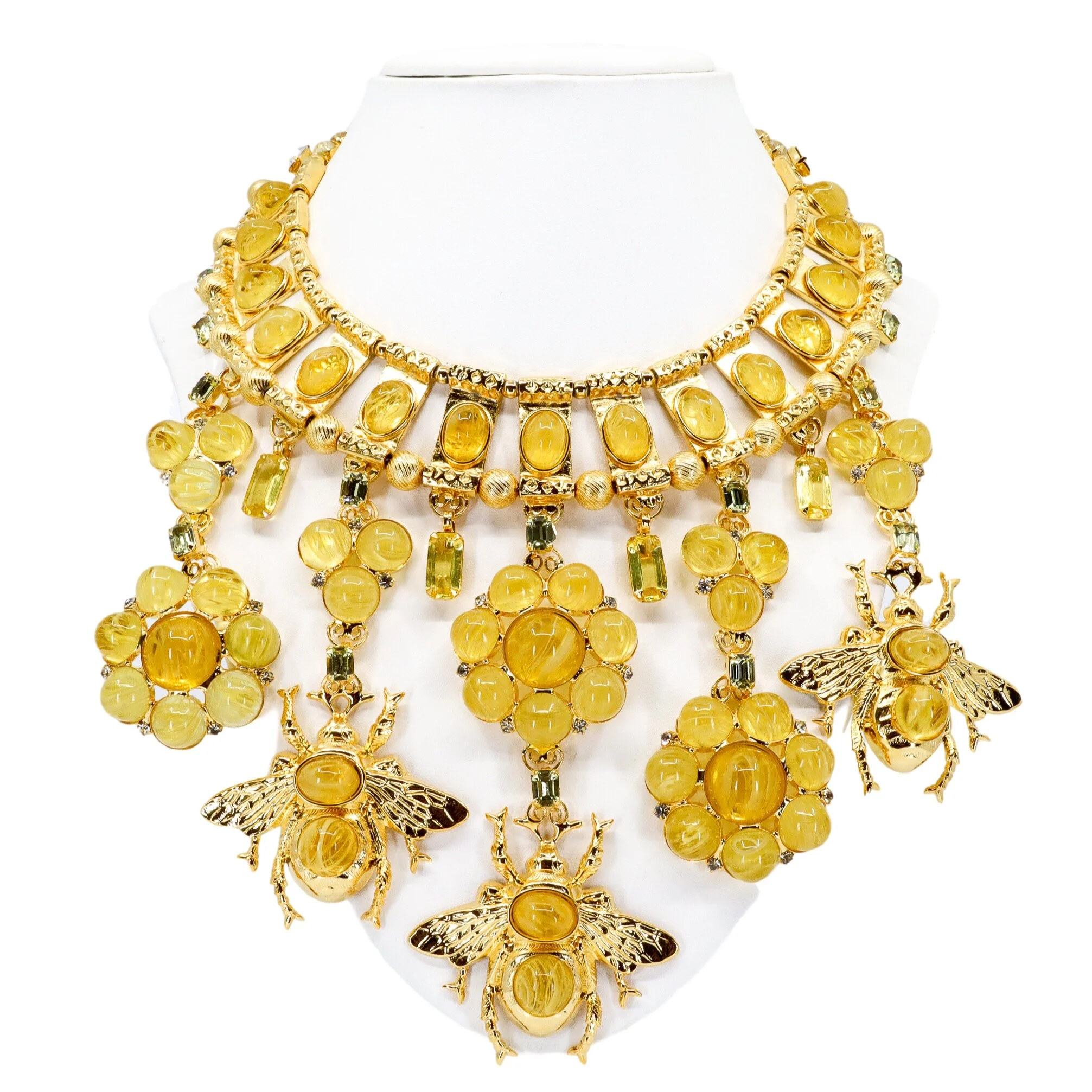 Moans Couture, Cabochon Honey Bee Necklace