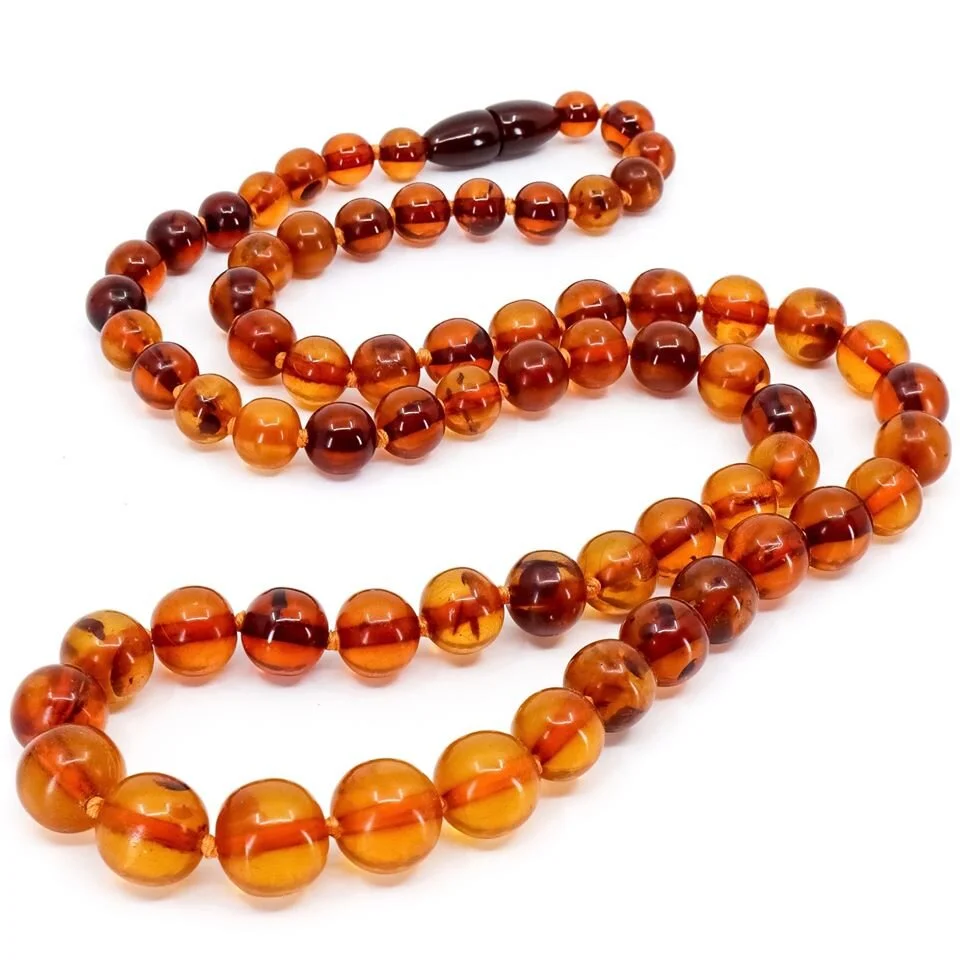 Graduated Round Bead, Baltic Amber Necklace