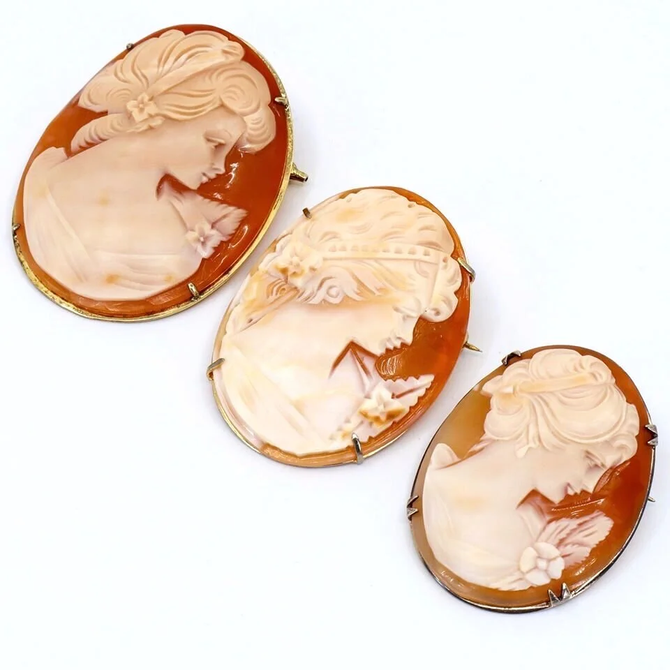 Vintage, Carved Shell, Cameo Brooch