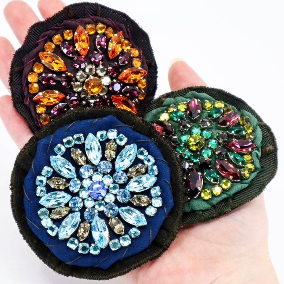 Prada, Crystal and Fabric, Embellished Brooches