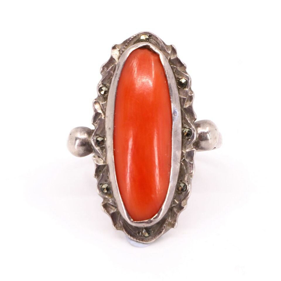 Mediterranean Coral Ring in Silver