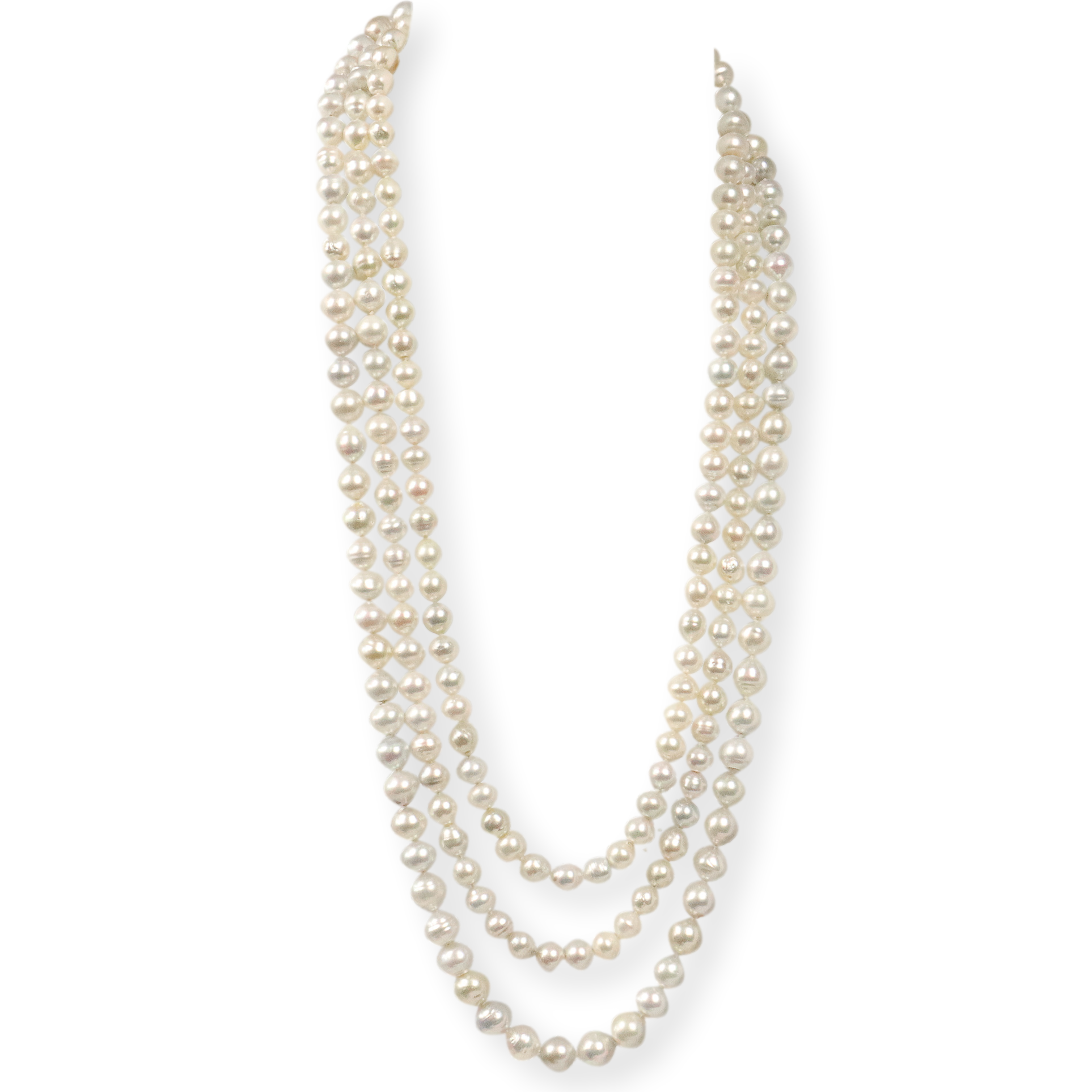 Extra Long, 230cm, White Pearl Necklace