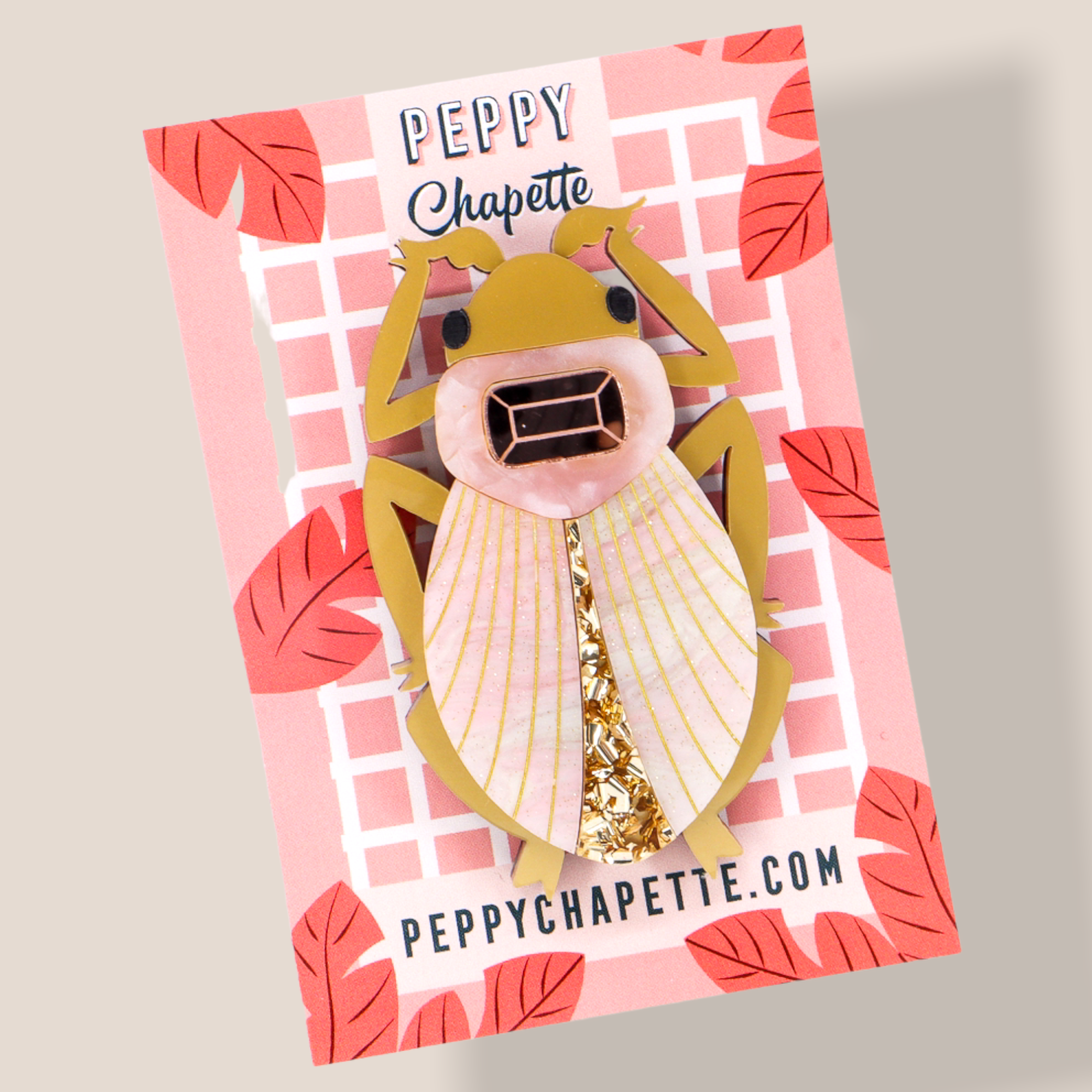 Danilova Jewellery, Peppy Chapette Plastic Resin Brooch1.PNG
