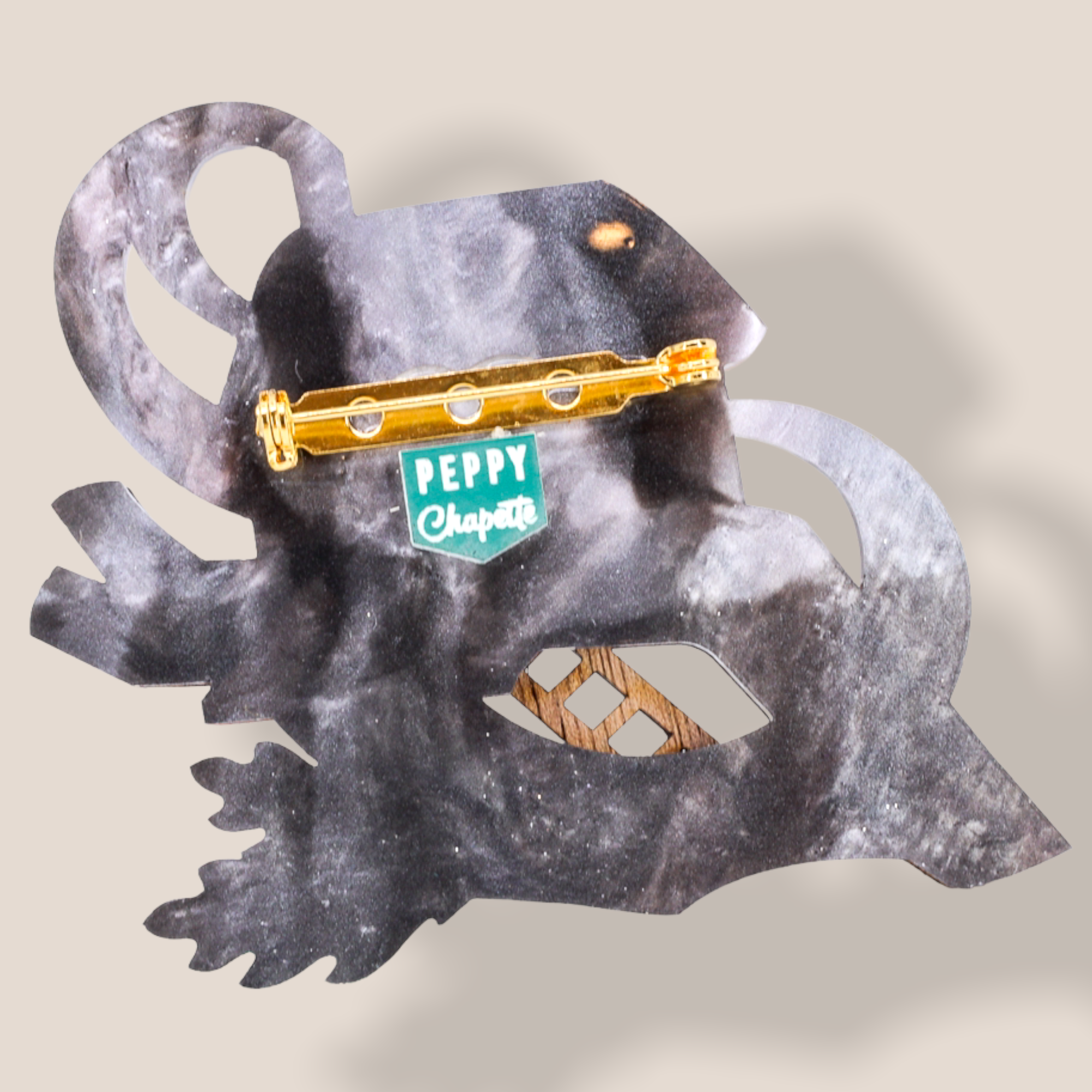 Danilova Jewellery, Peppy Chapette Plastic Resin Brooch5.PNG