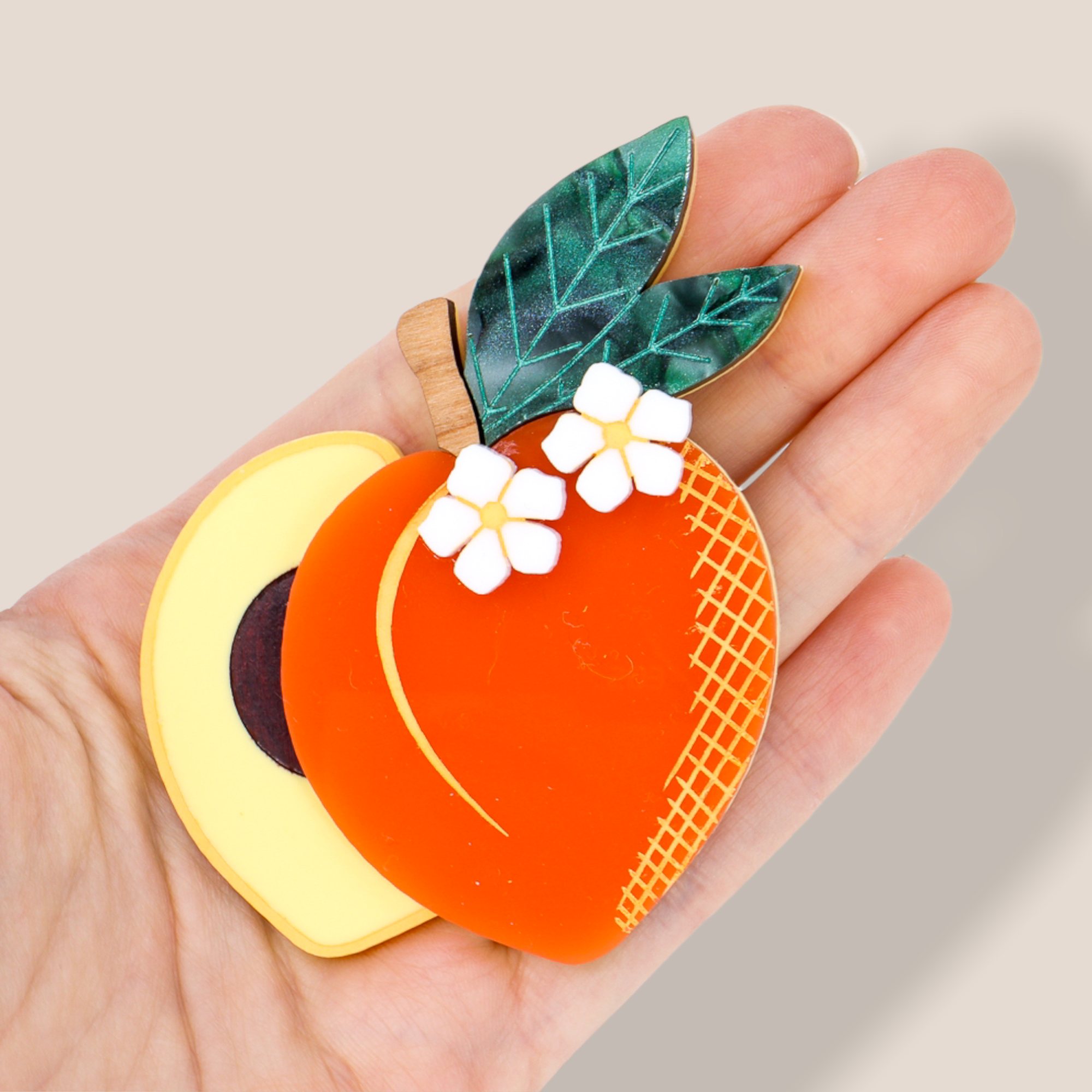Danilova Jewellery, Peppy Chapette Plastic Resin Brooch12.PNG