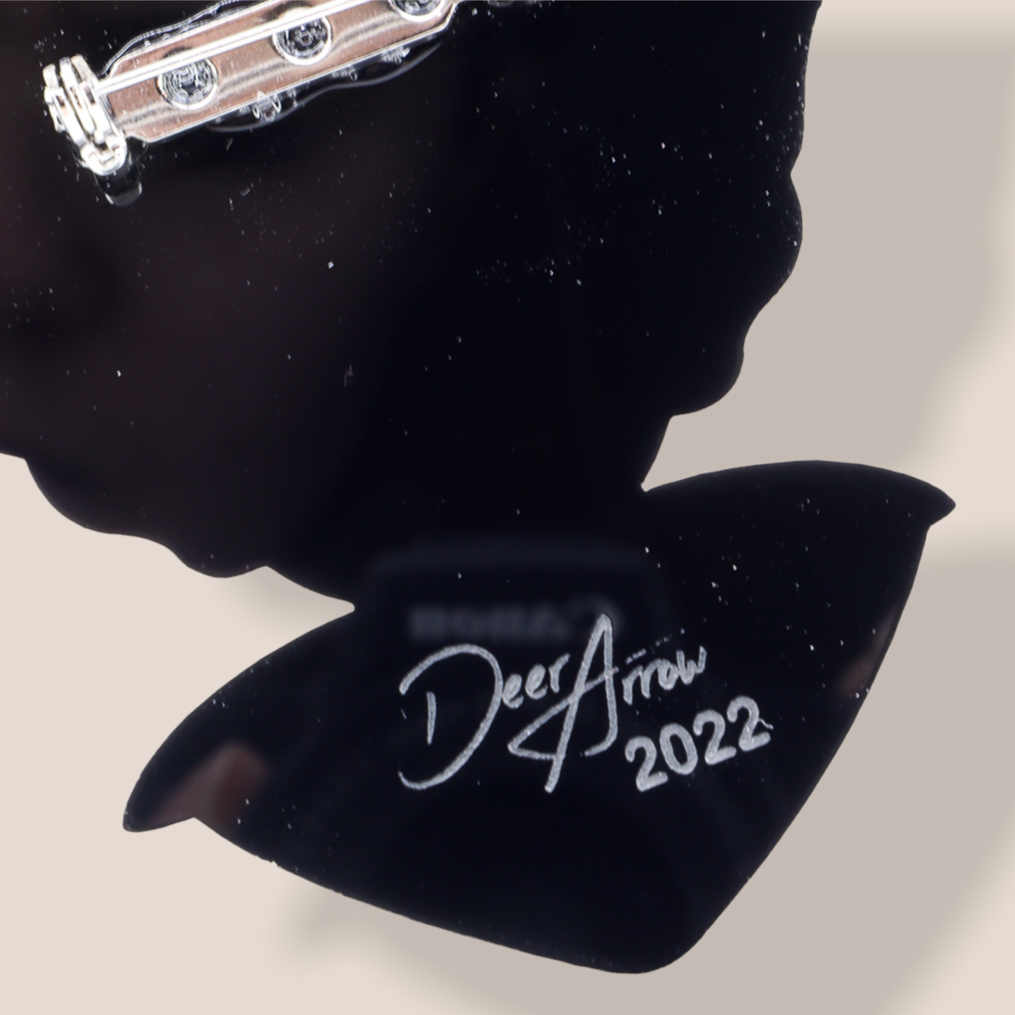 Danilova Jewellery, Deer Arrow, Acrylic Plastic Brooch7.PNG
