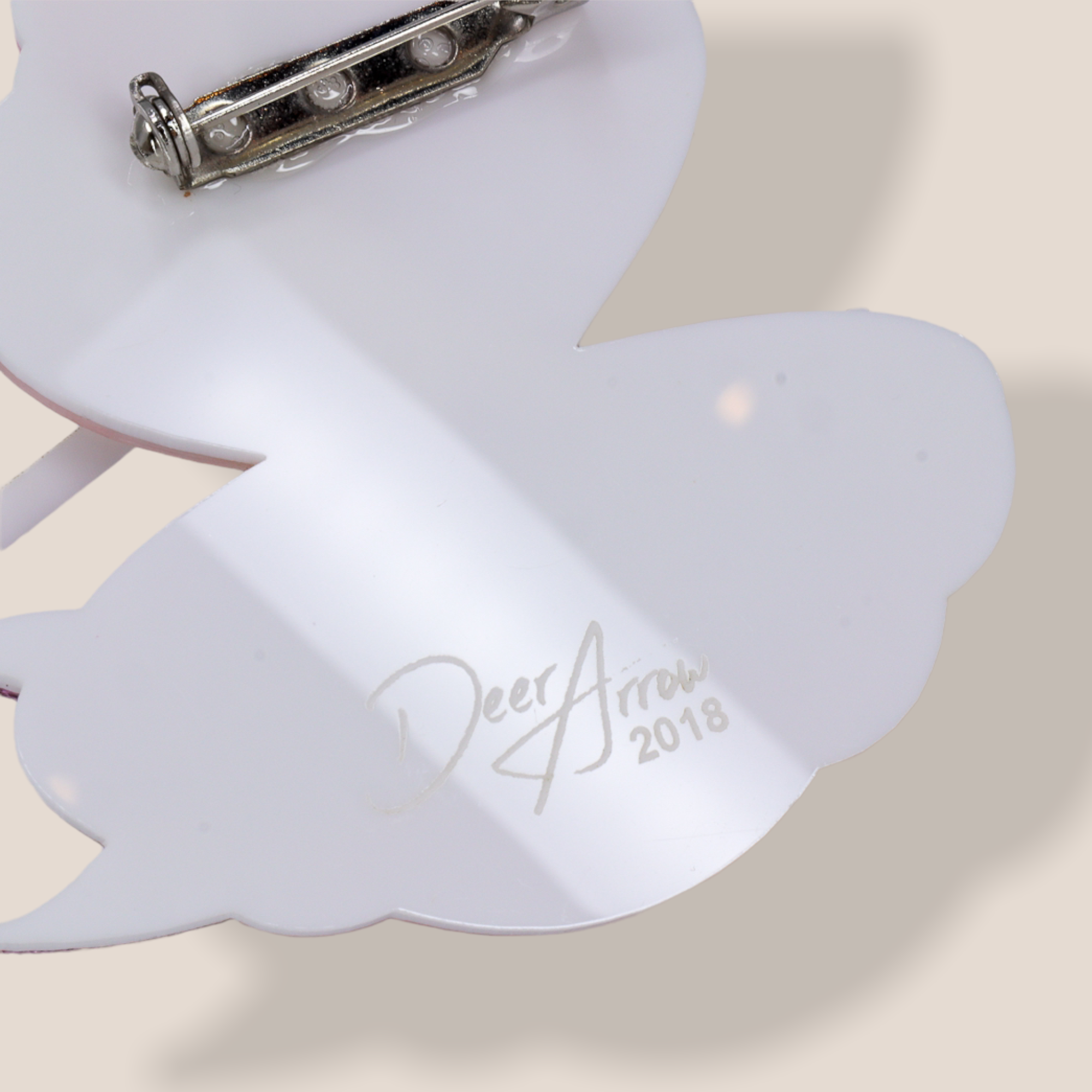 Danilova Jewellery, Deer Arrow, Acrylic Plastic Brooch6.PNG