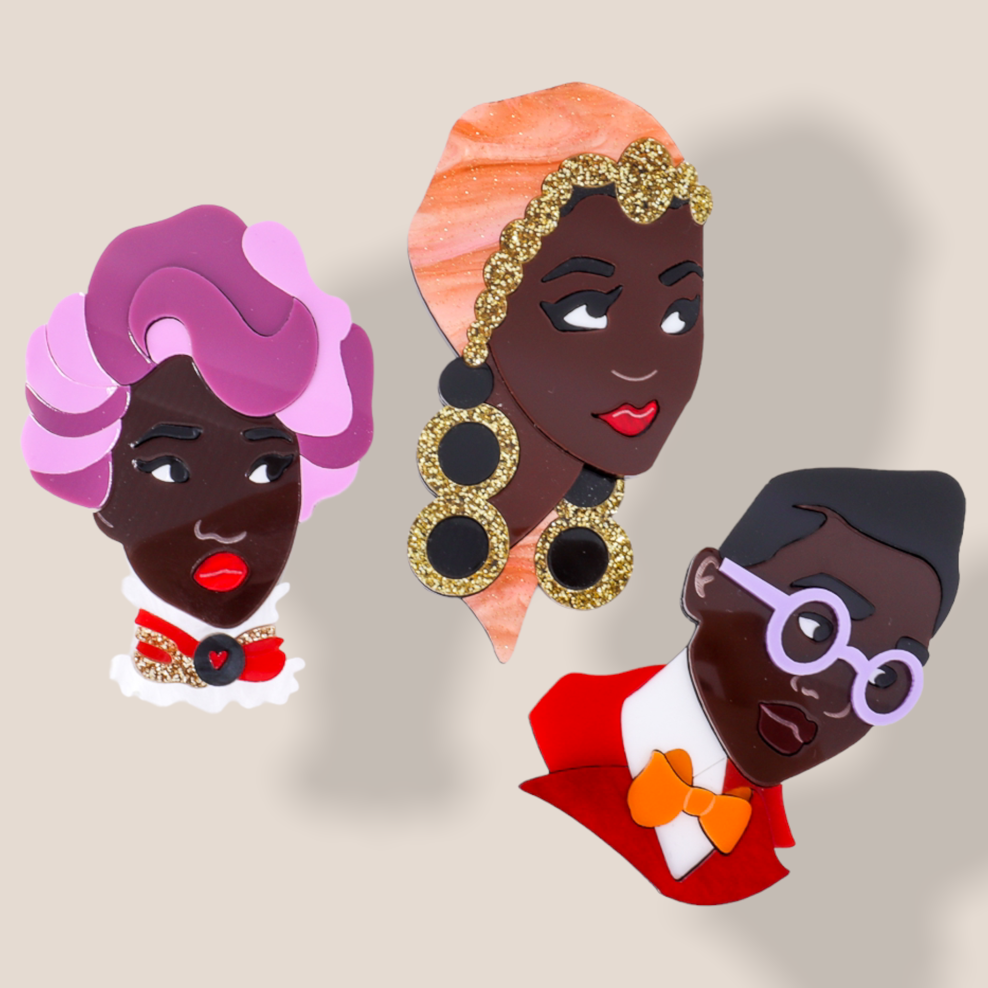 Danilova Jewellery, Deer Arrow, Acrylic Plastic Brooch12.PNG