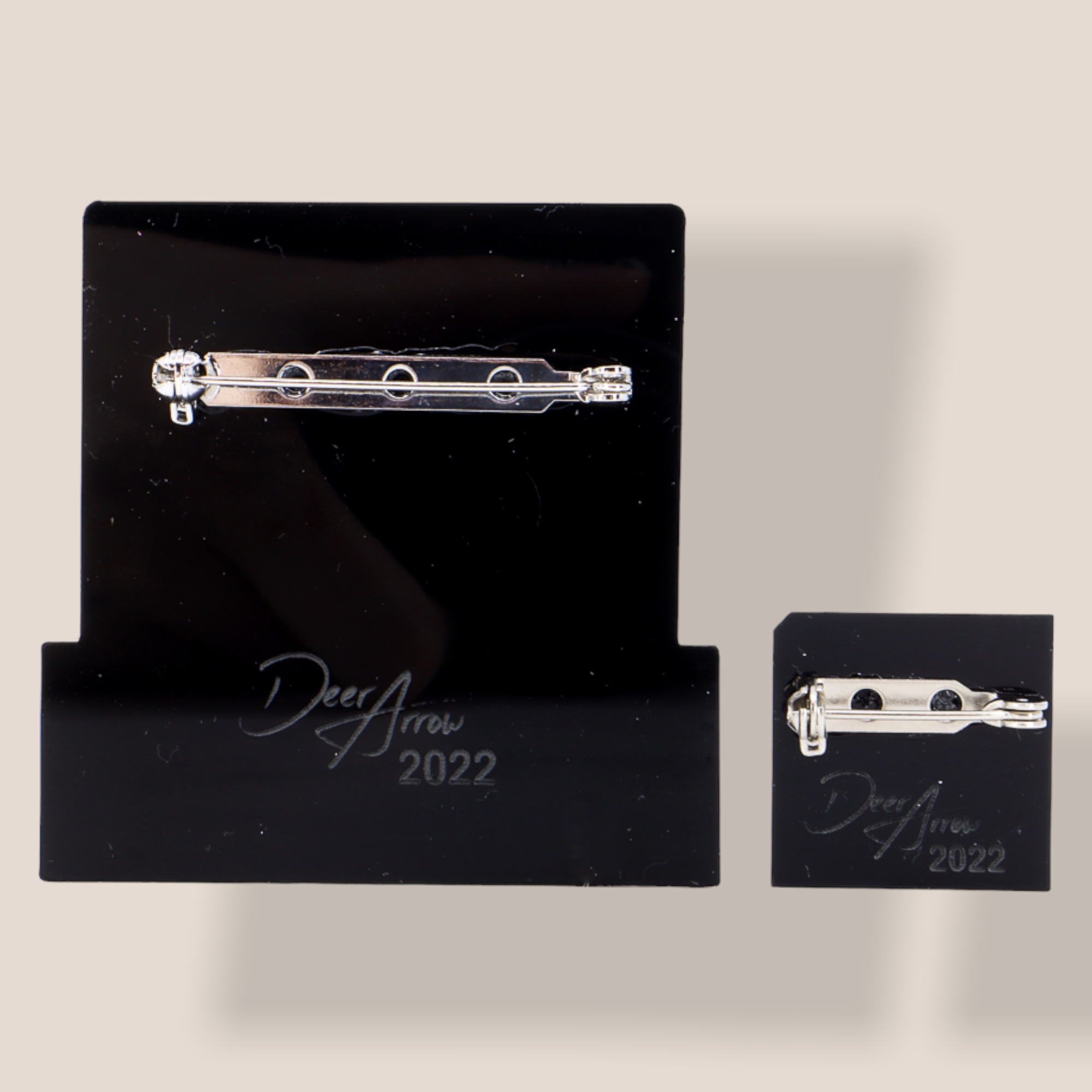 Danilova Jewellery, Deer Arrow, Acrylic Plastic Brooch5.PNG