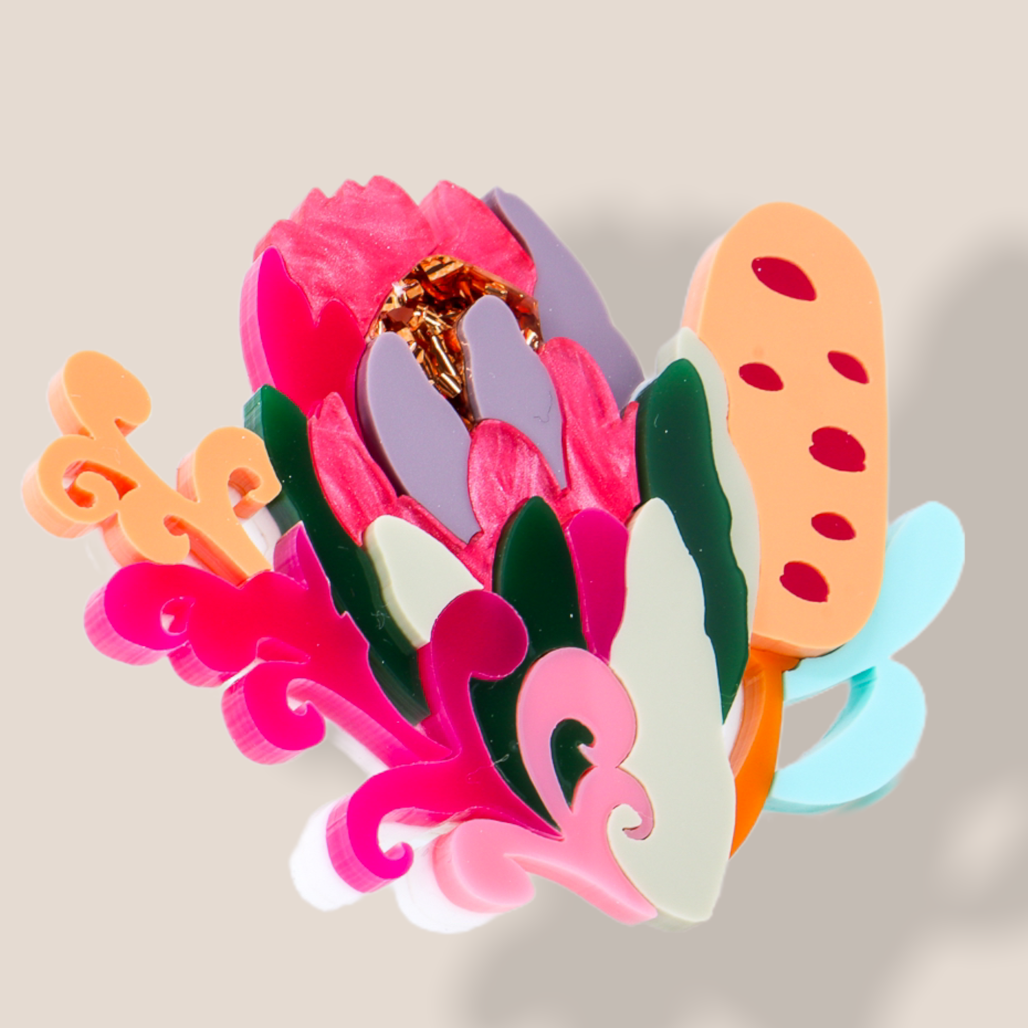 Danilova Jewellery, Deer Arrow, Acrylic Plastic Brooch4.PNG