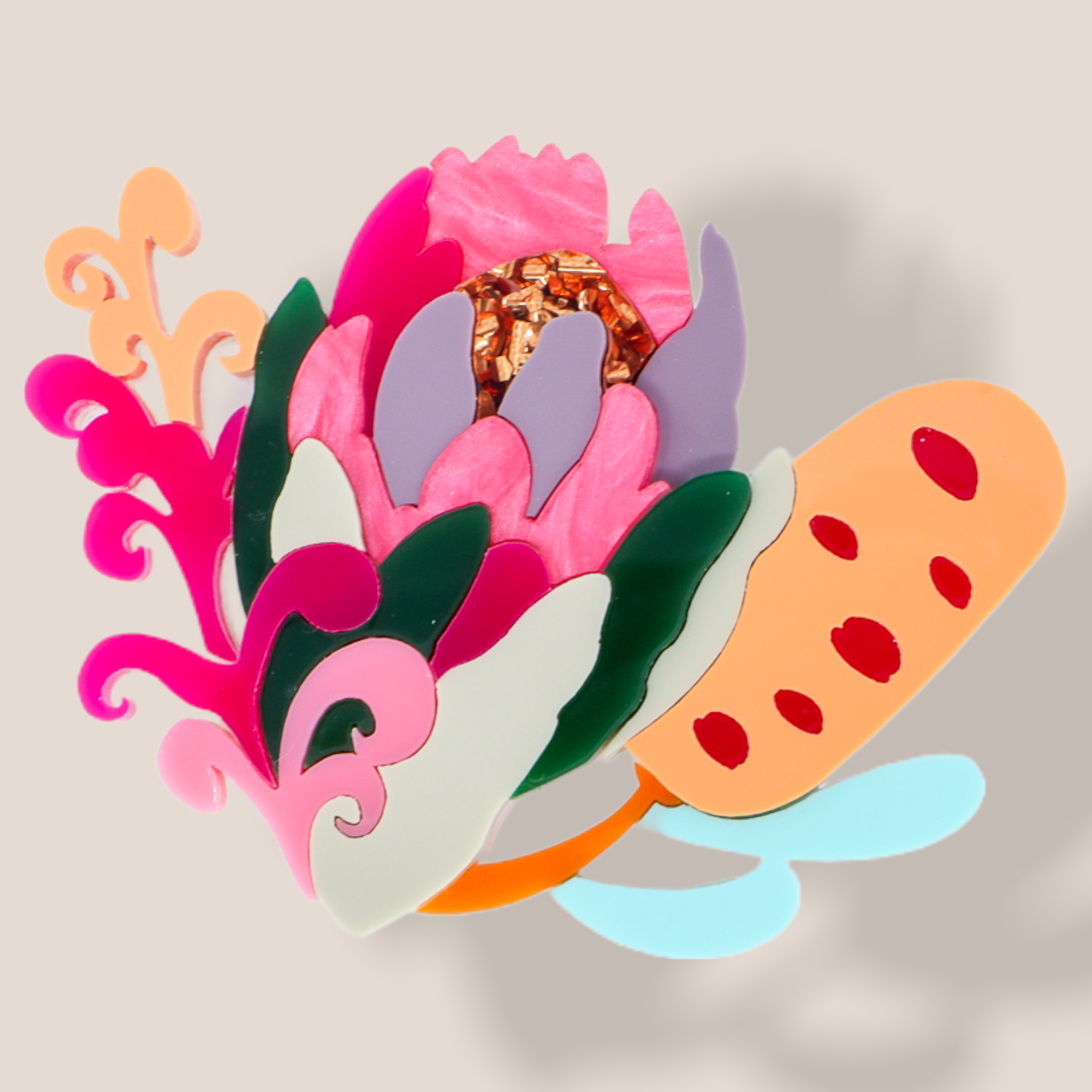 Danilova Jewellery, Deer Arrow, Acrylic Plastic Brooch7.PNG
