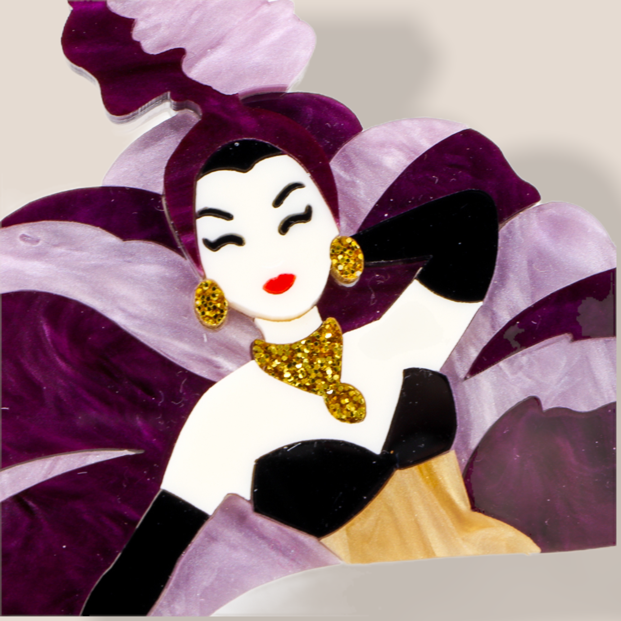 Danilova Jewellery, Deer Arrow, Acrylic Plastic Brooch4.PNG