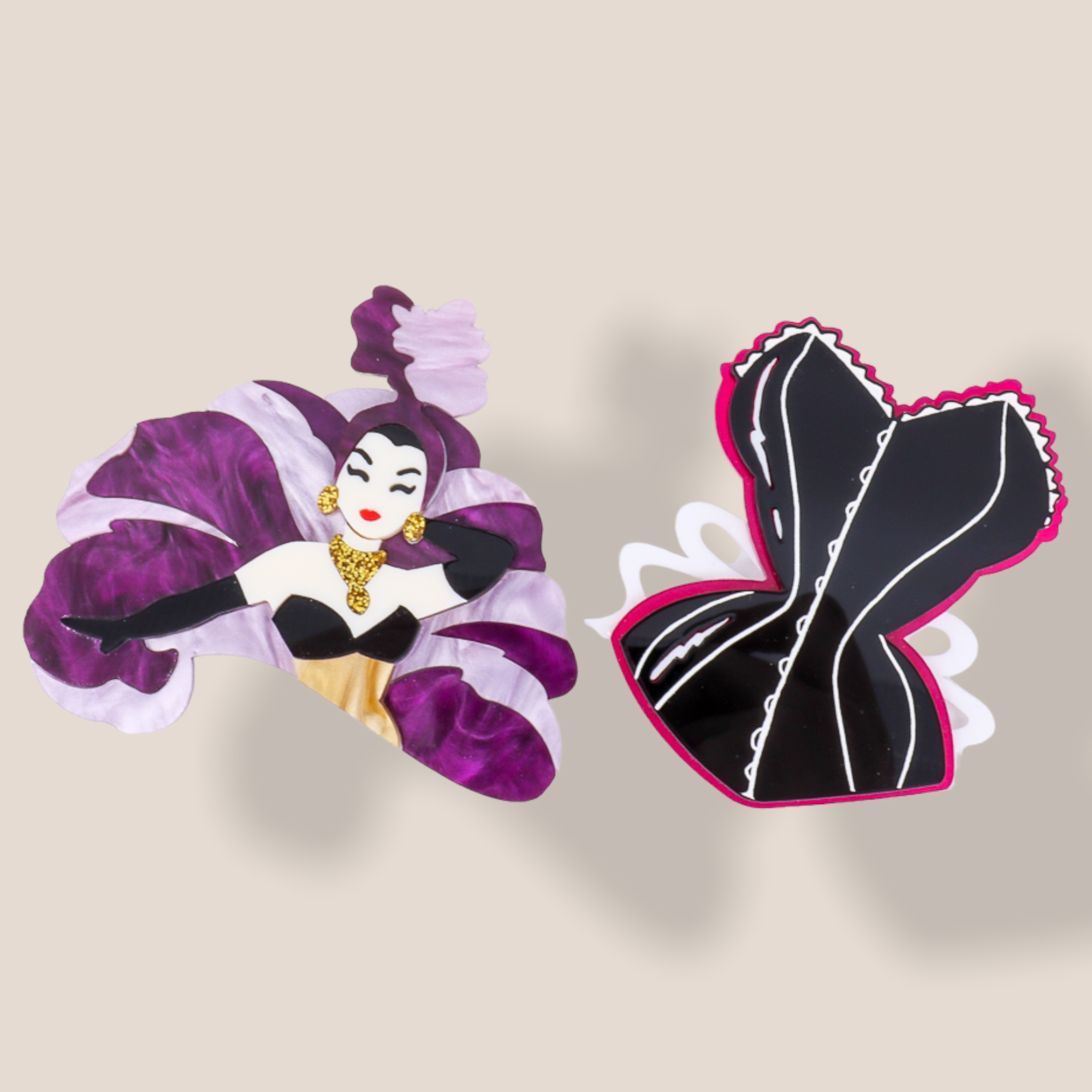 Danilova Jewellery, Deer Arrow, Acrylic Plastic Brooch12.PNG