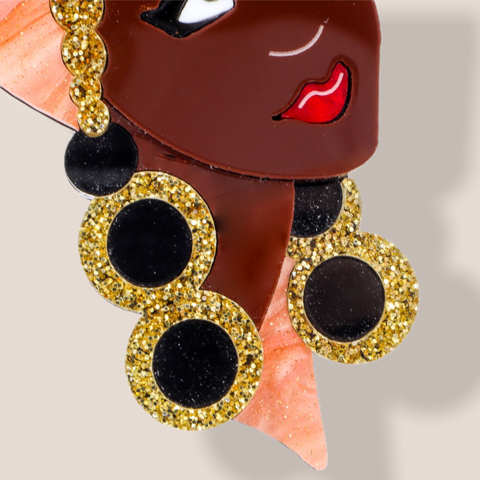 Danilova Jewellery, Deer Arrow, Acrylic Plastic Brooch4.PNG