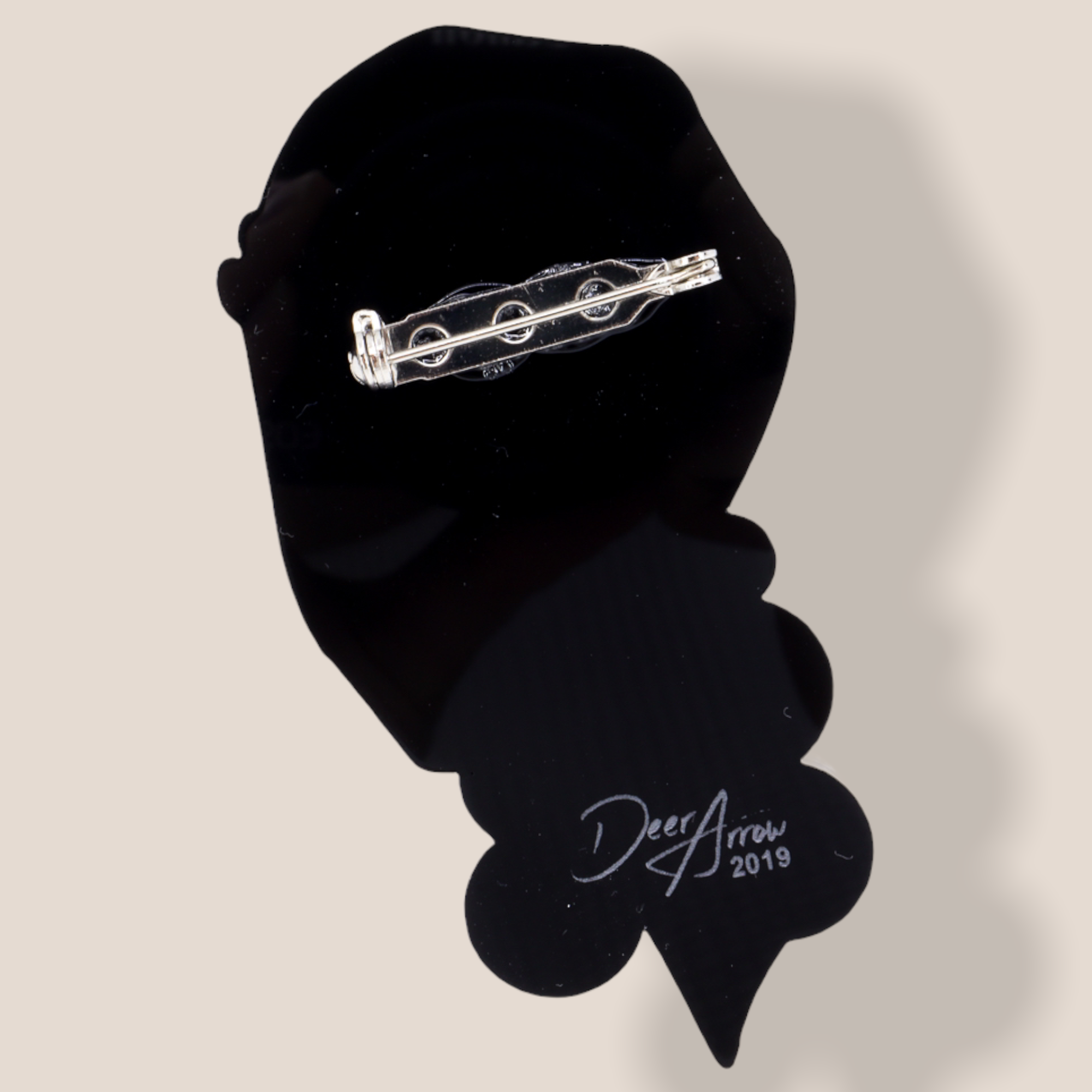 Danilova Jewellery, Deer Arrow, Acrylic Plastic Brooch9.PNG