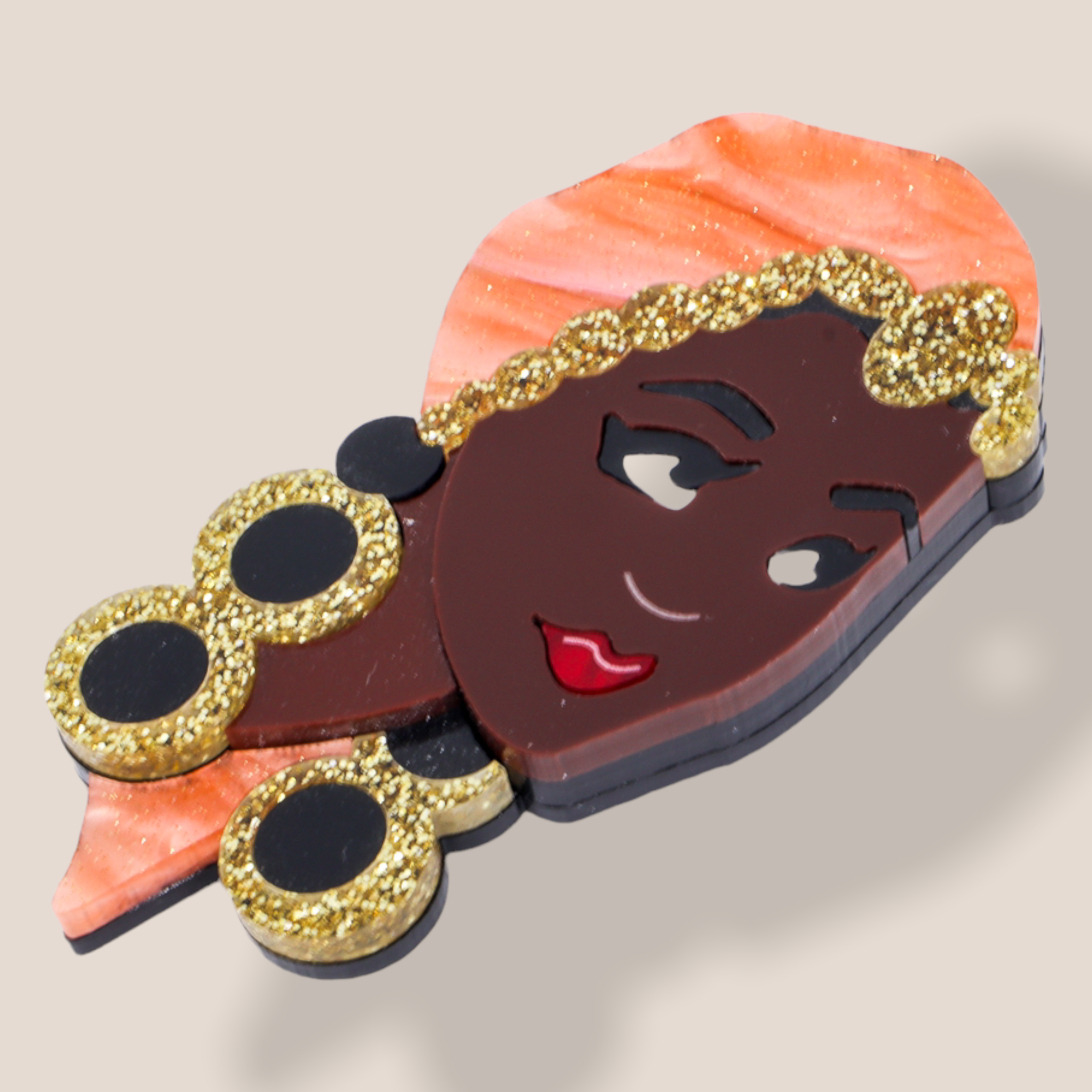 Danilova Jewellery, Deer Arrow, Acrylic Plastic Brooch7.PNG