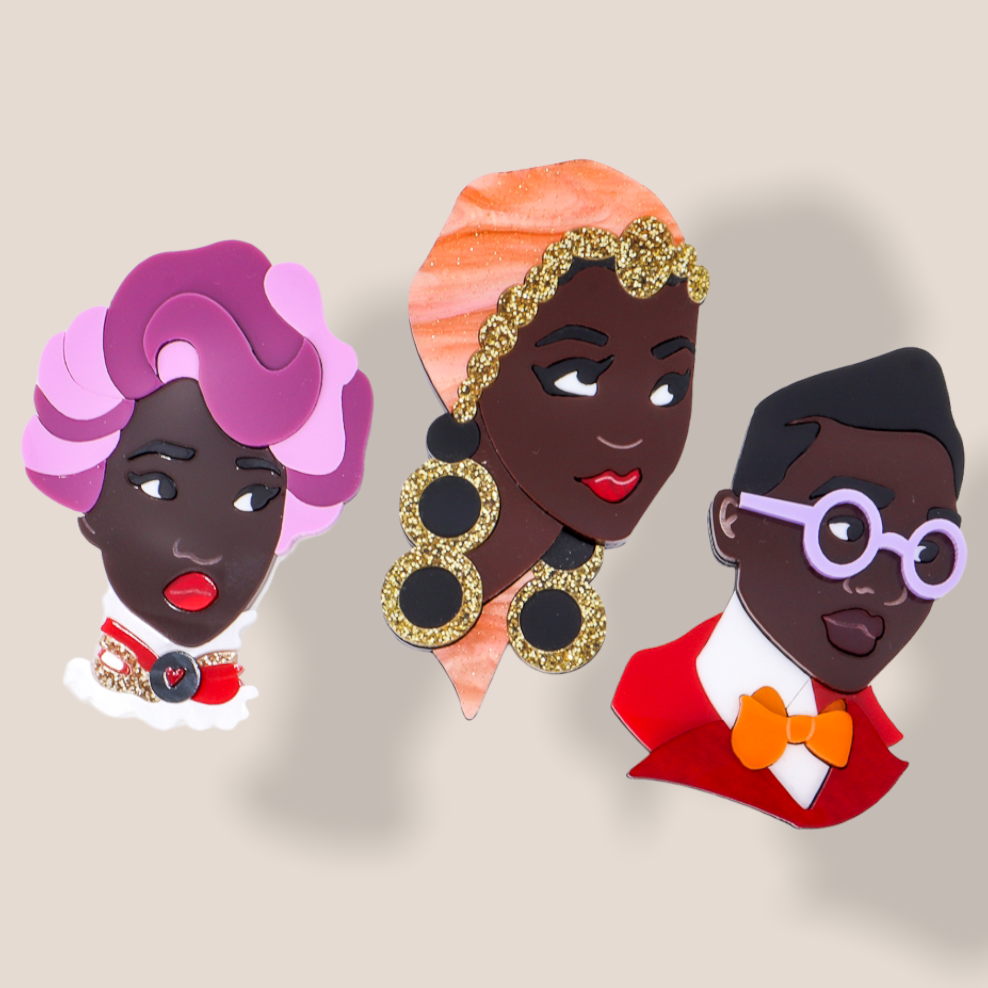 Danilova Jewellery, Deer Arrow, Acrylic Plastic Brooch13.PNG