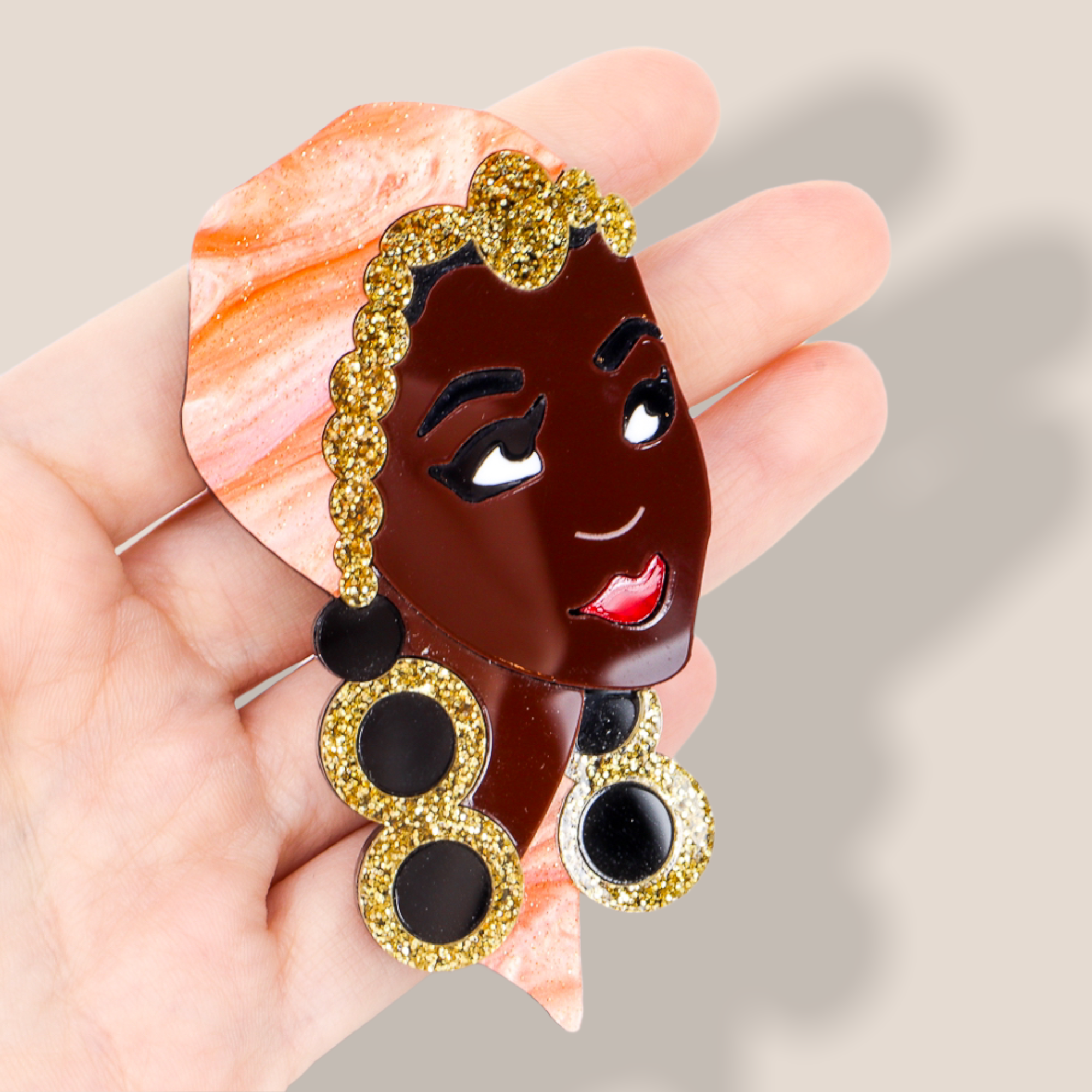 Danilova Jewellery, Deer Arrow, Acrylic Plastic Brooch11.PNG