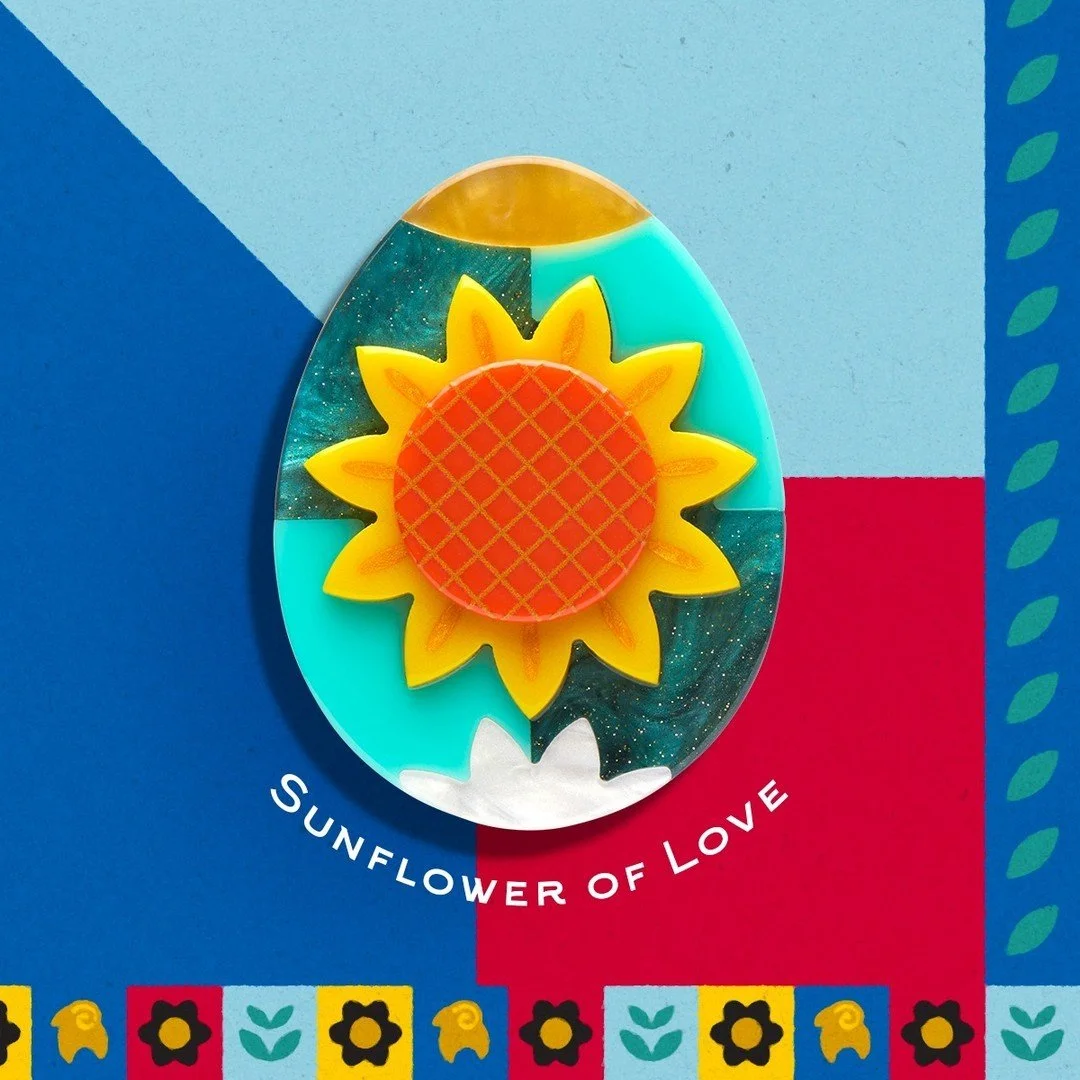 Danilova, Erstwilder, Sunflower of Love Acrylic Brooch1.jpg