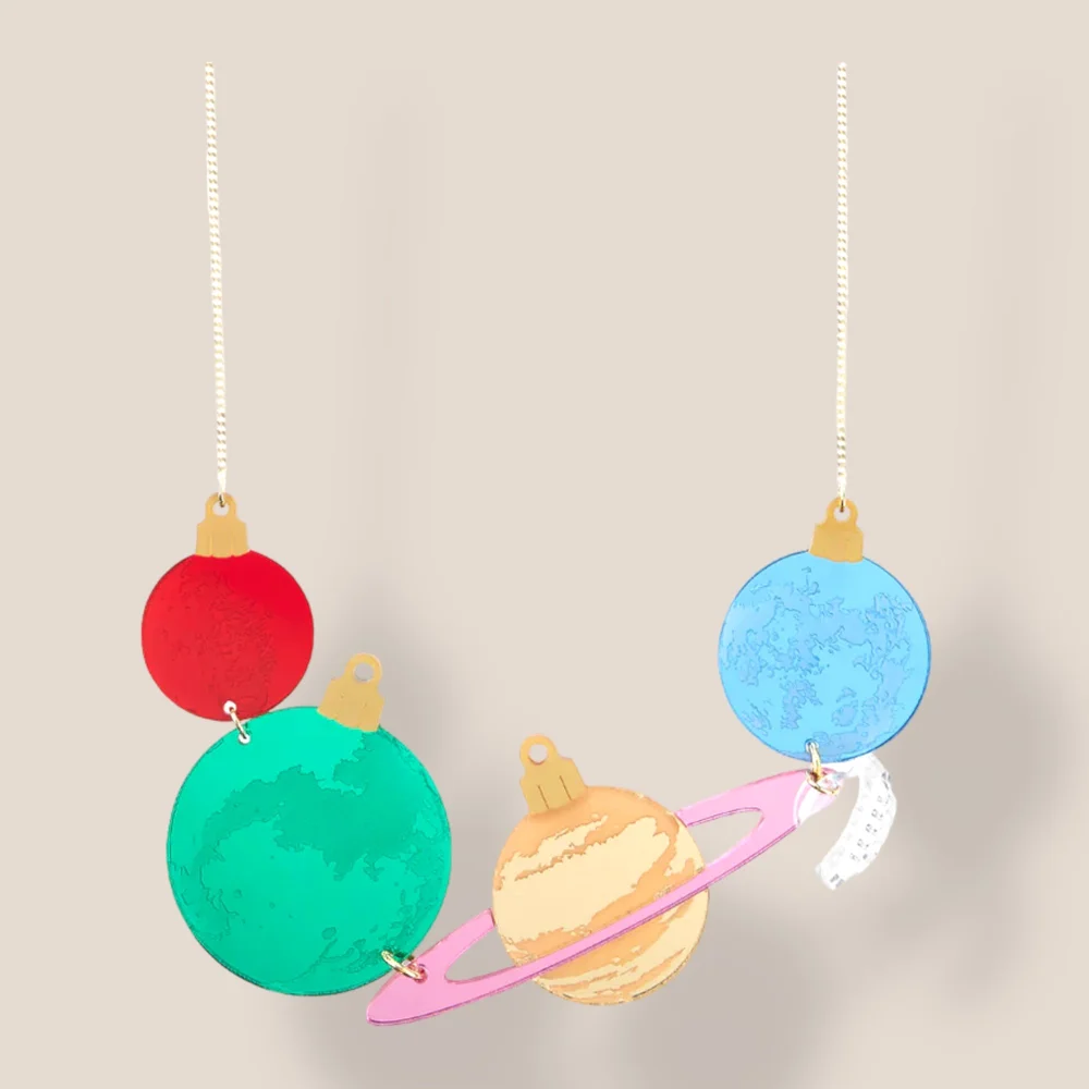 La Vidriola, My Christmas Ornament Universe, Acrylic Necklace