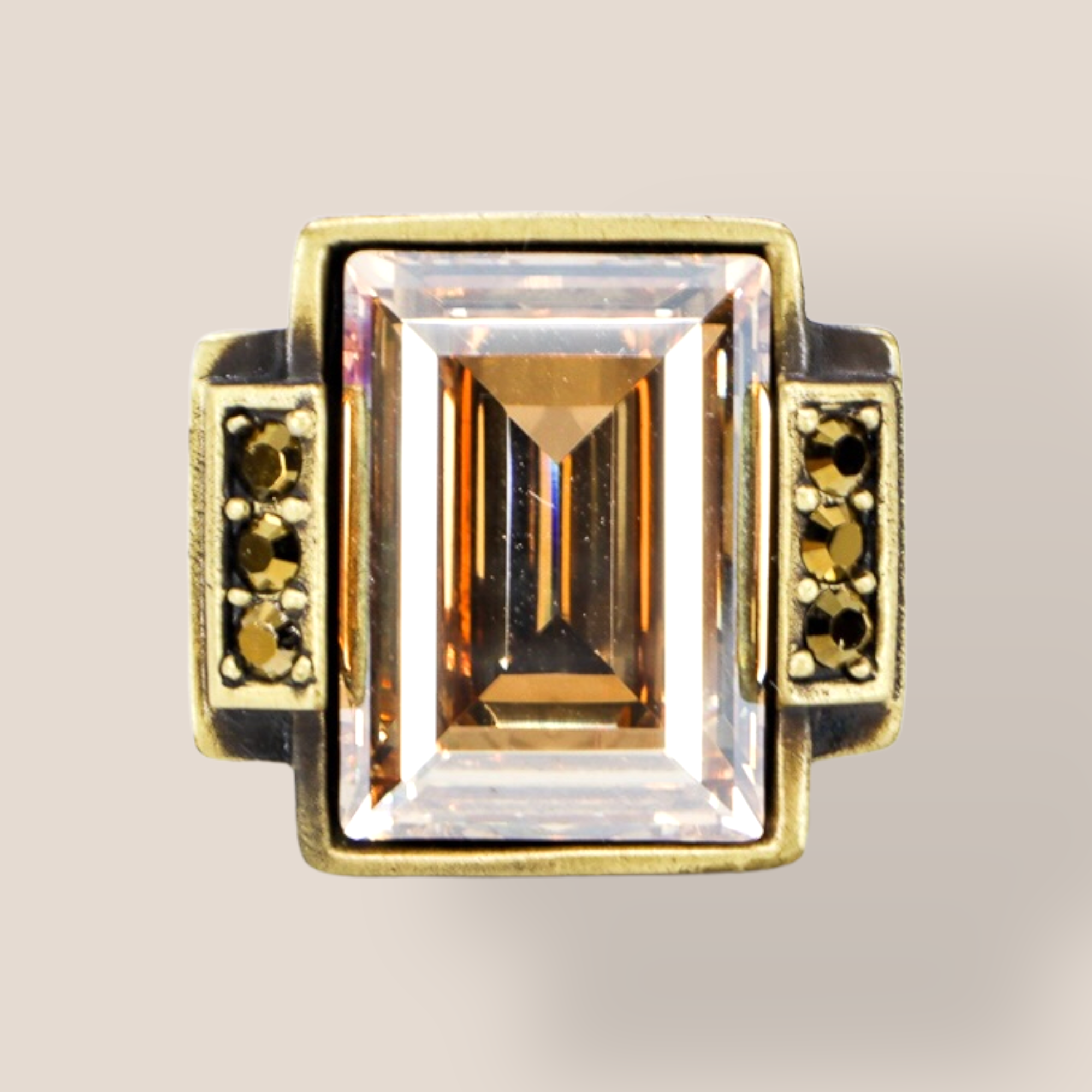Judith Leiber, Crystal "Cherisse", Cocktail Ring, Size N
