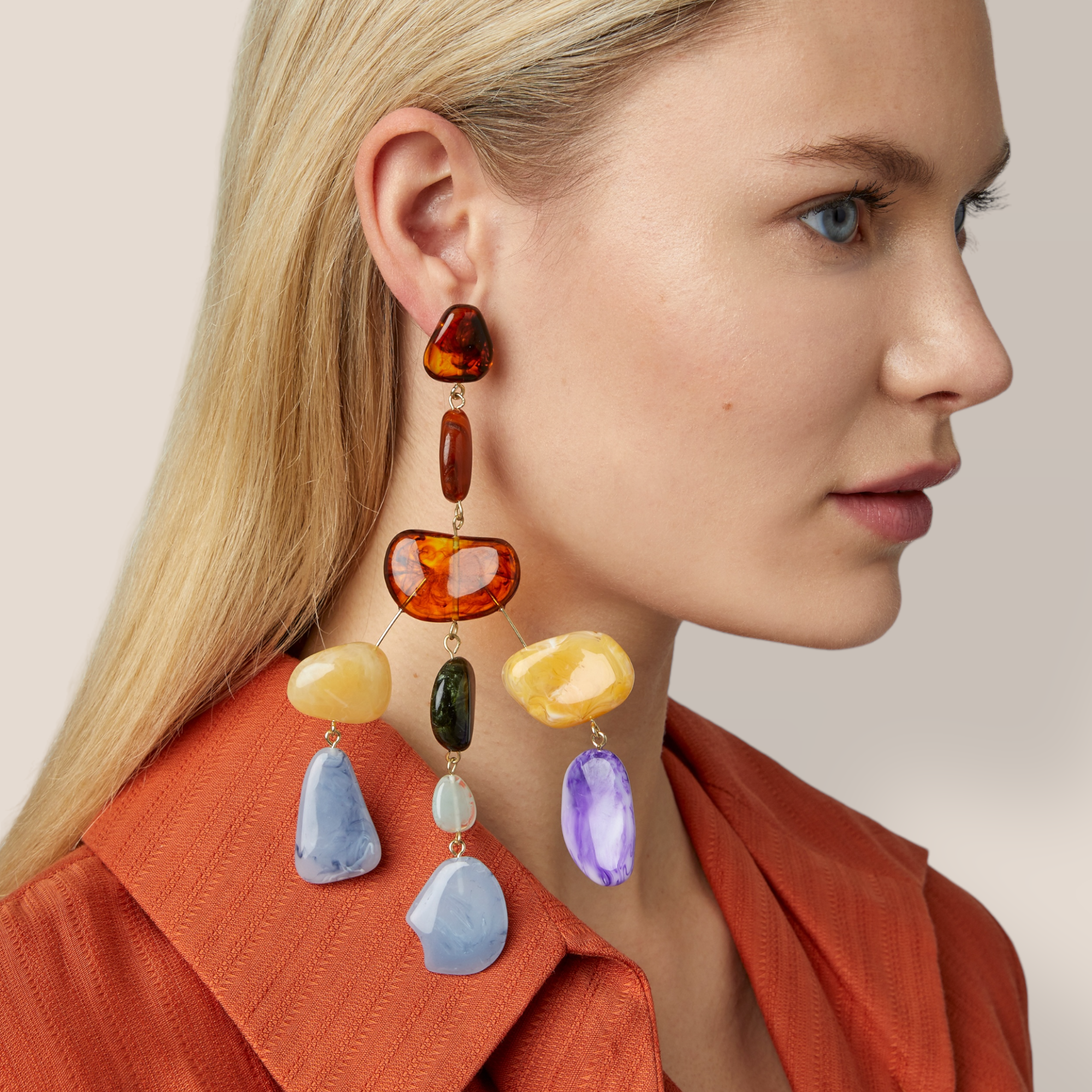 Cult Gaia, Sloane Stone, Chandelier Earrings in Multi